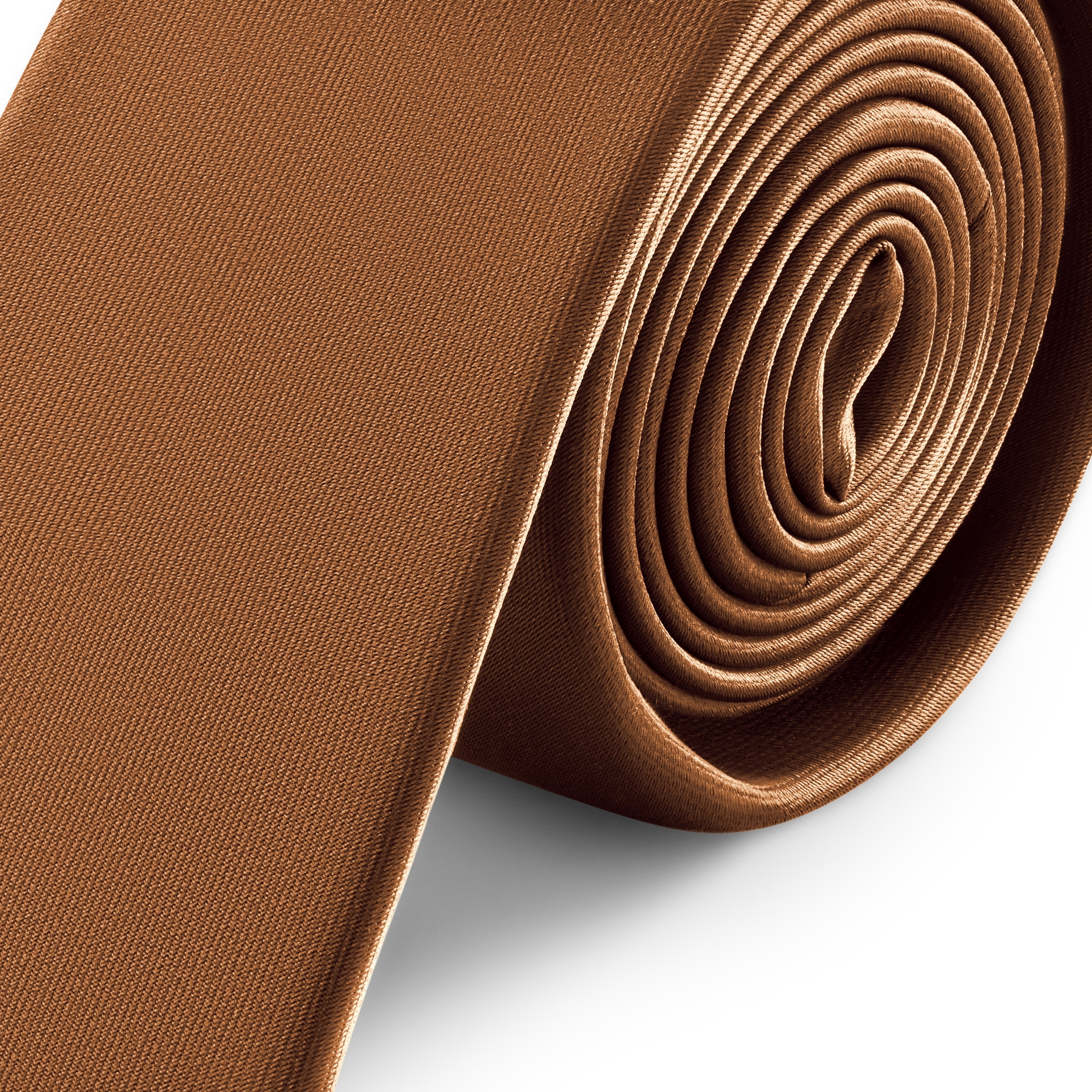 Ръждивокафява тясна сатенена вратовръзка 6 см - 2