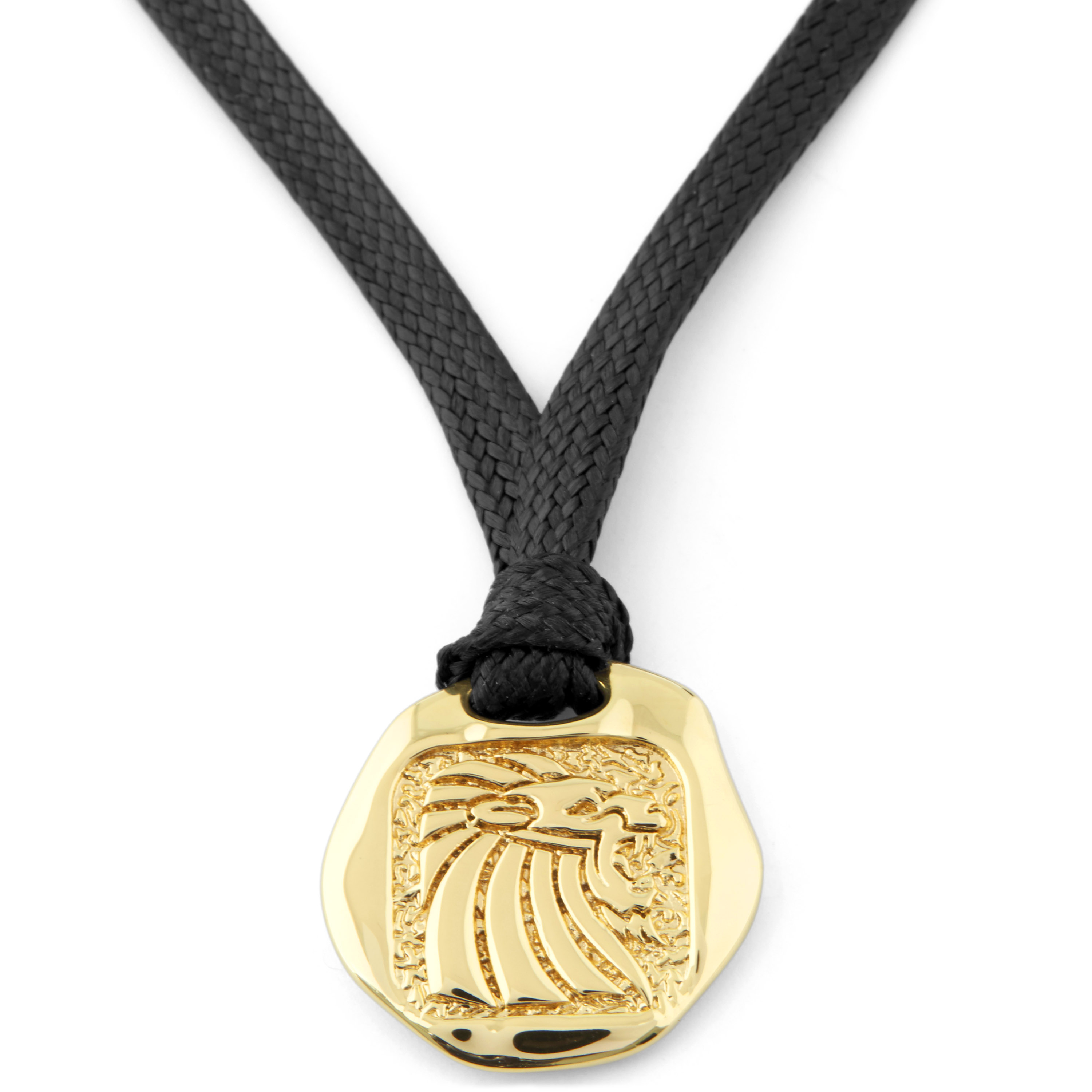 Gyllent 925s Halskjede med Løvemotiv - 1