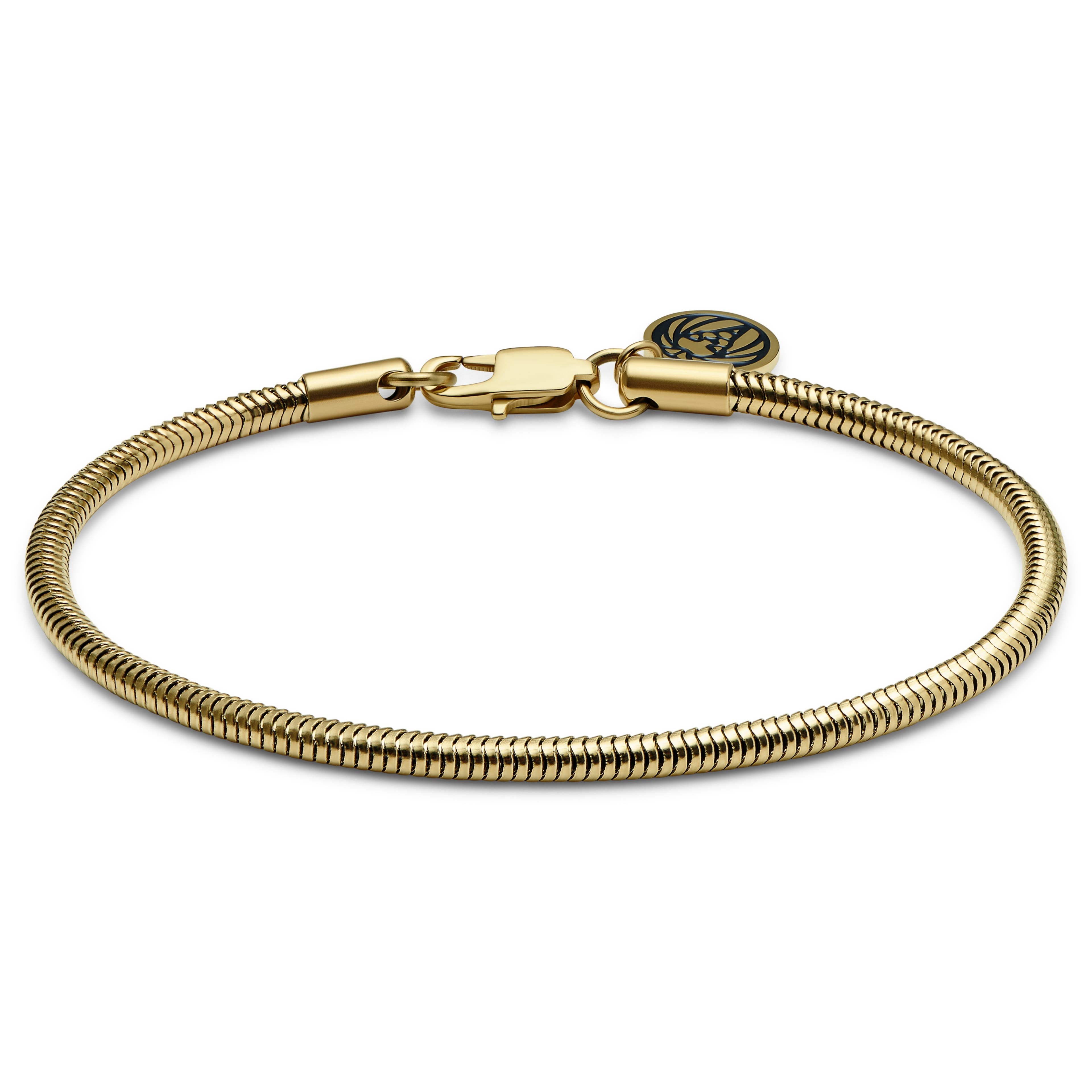 Essentials | 3 mm Goudkleurige Armband met Slangenschakels