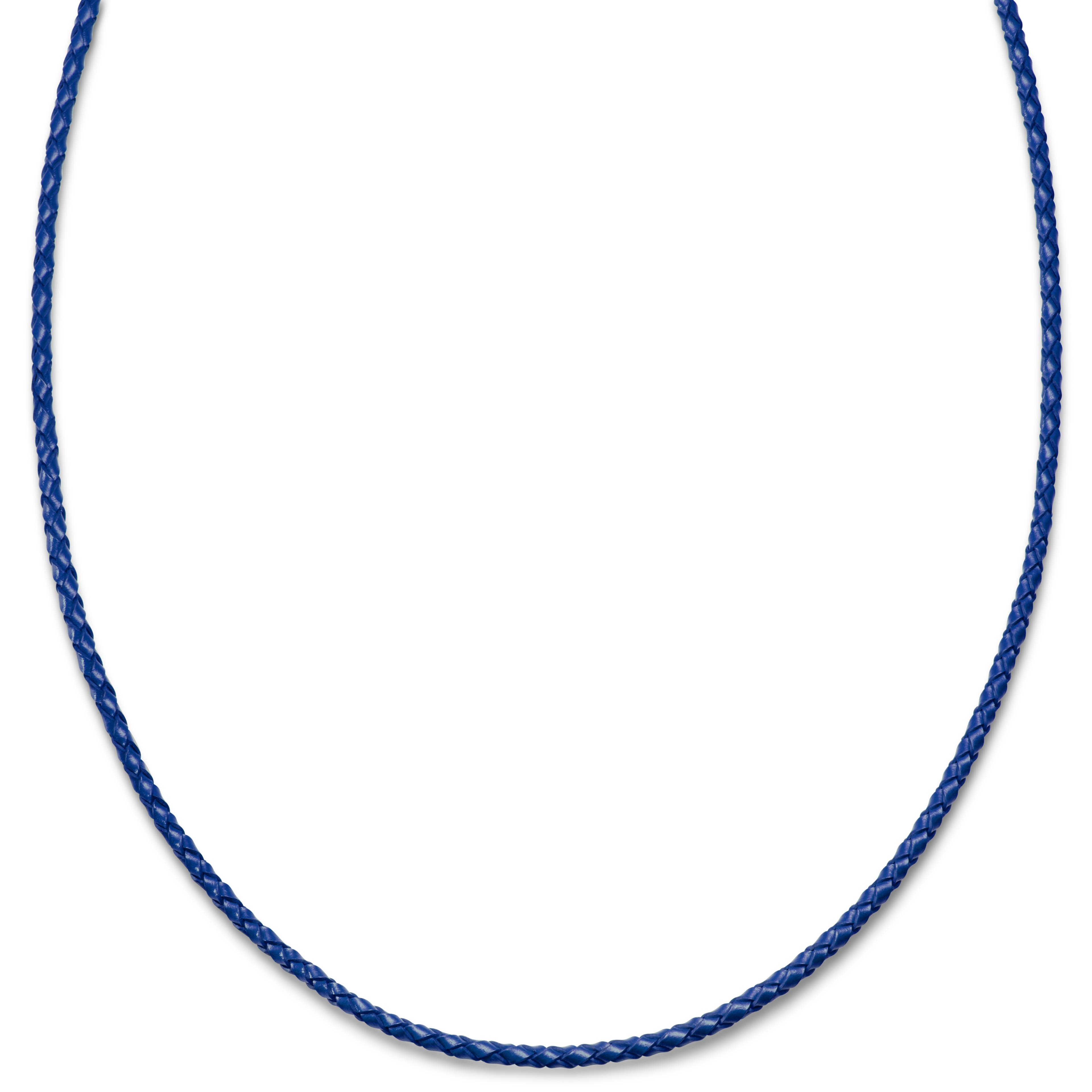Tenvis | 3 mm Blue Leather Necklace