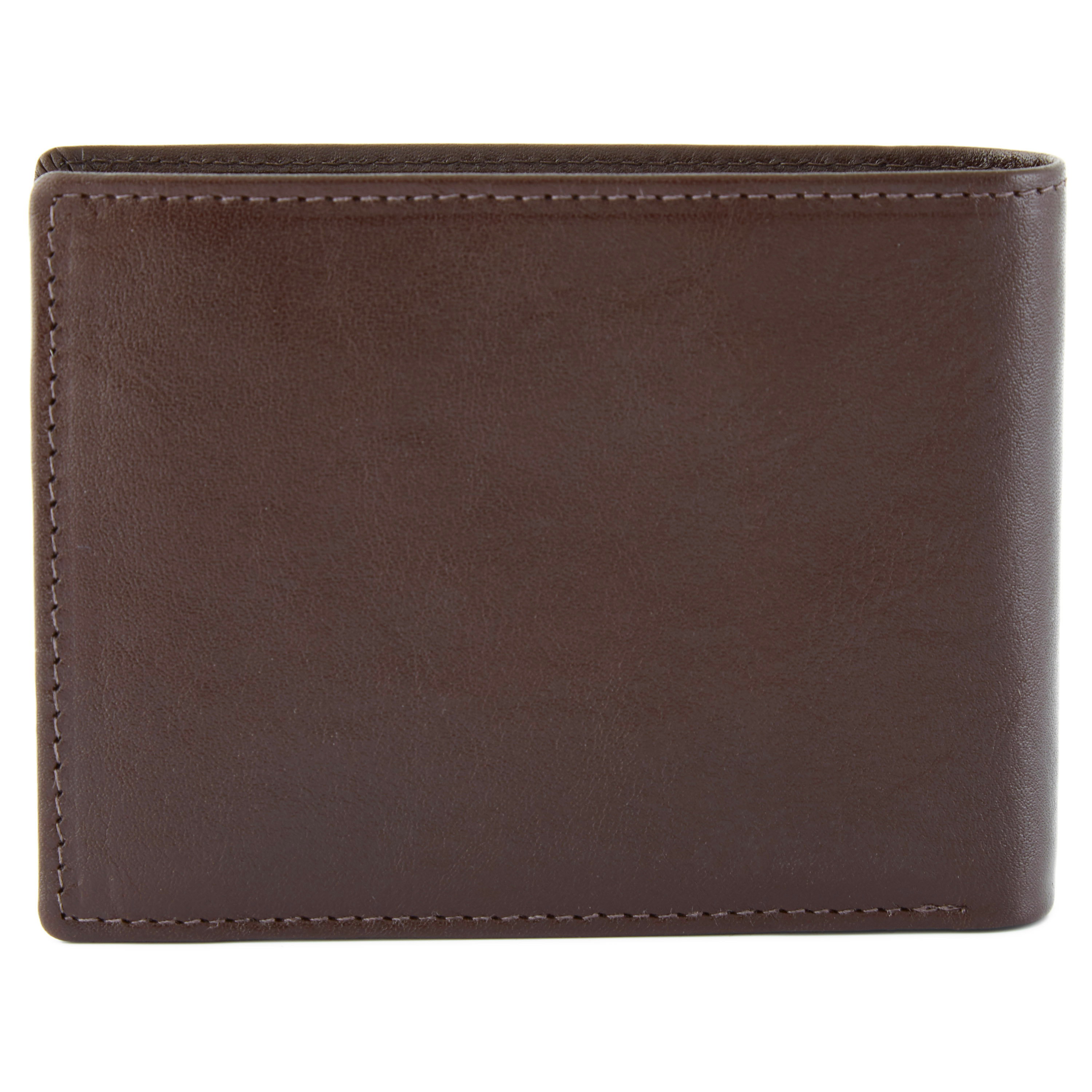 Skórzany i podwójnie składany portfel w kolorze czekoladowym - 5