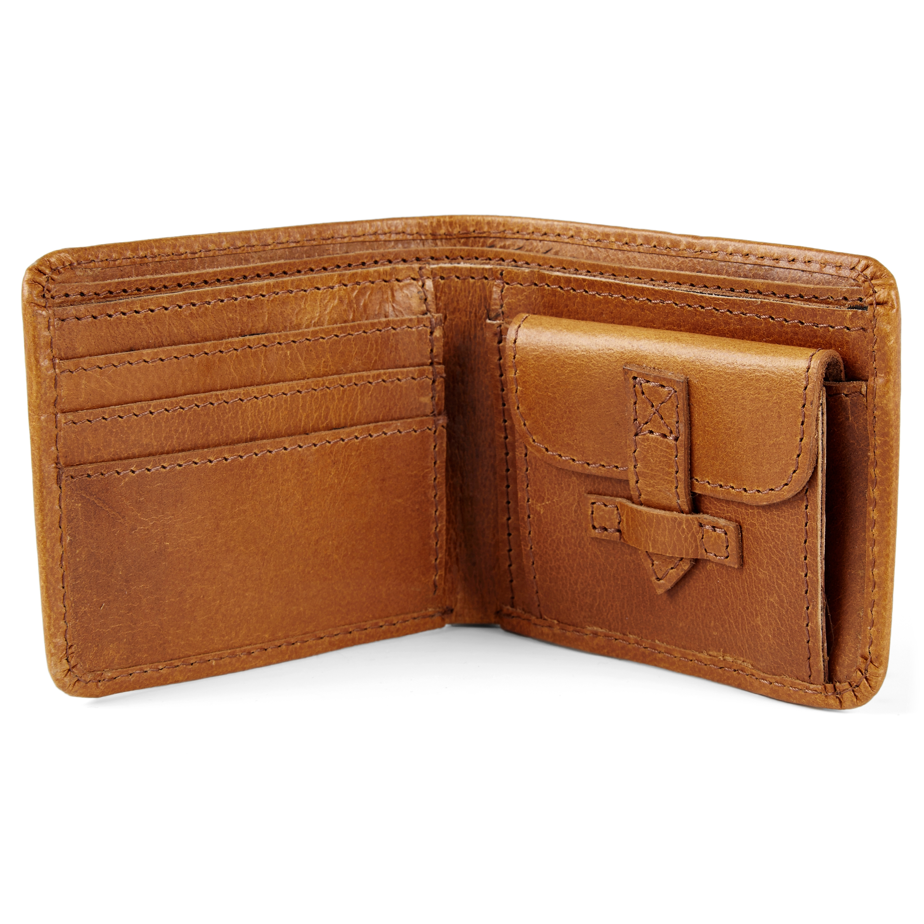 Rustikk Lysebrun Skinnlommebok - 2