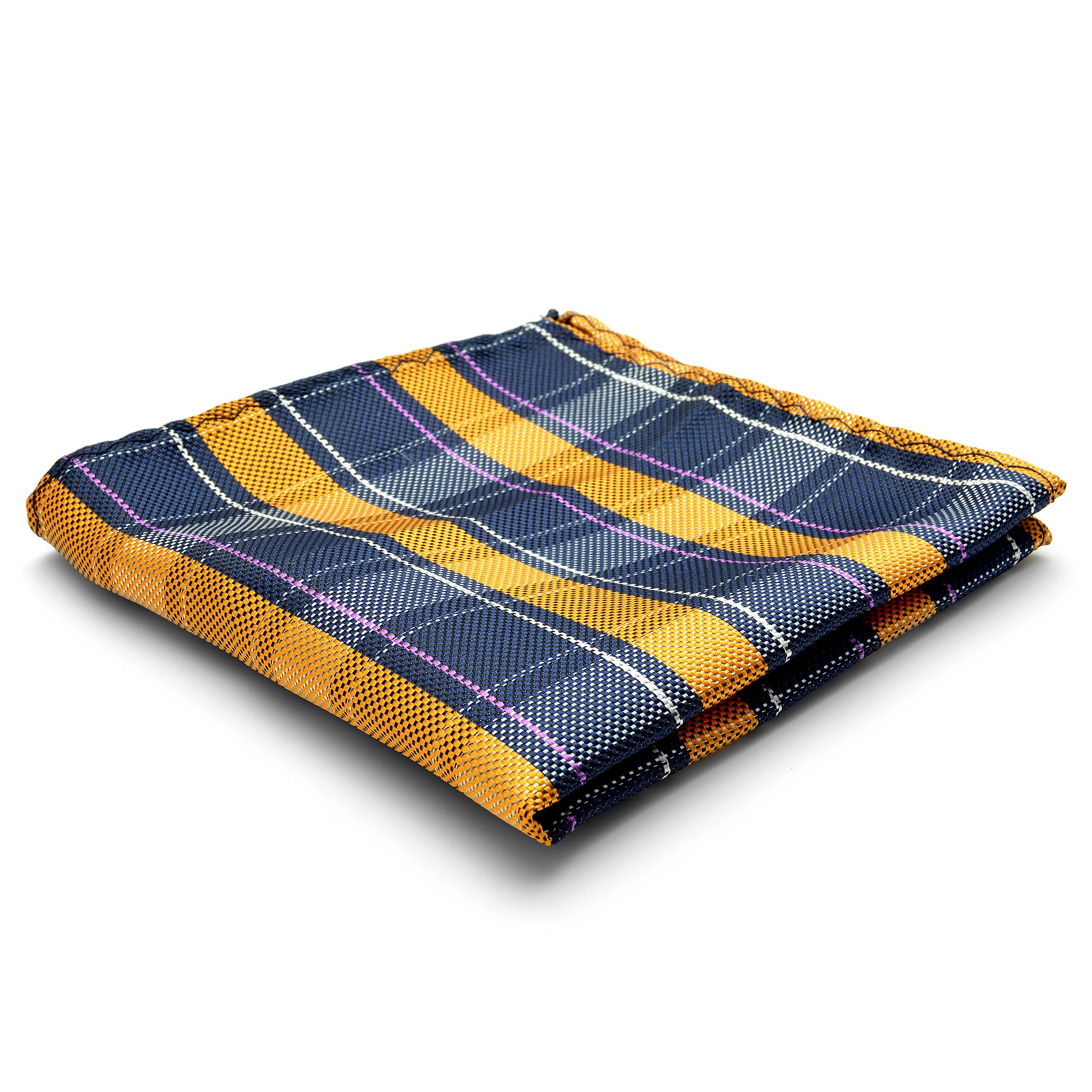 Oranssi/Sininen Taskuliina Silkkiä  - 1