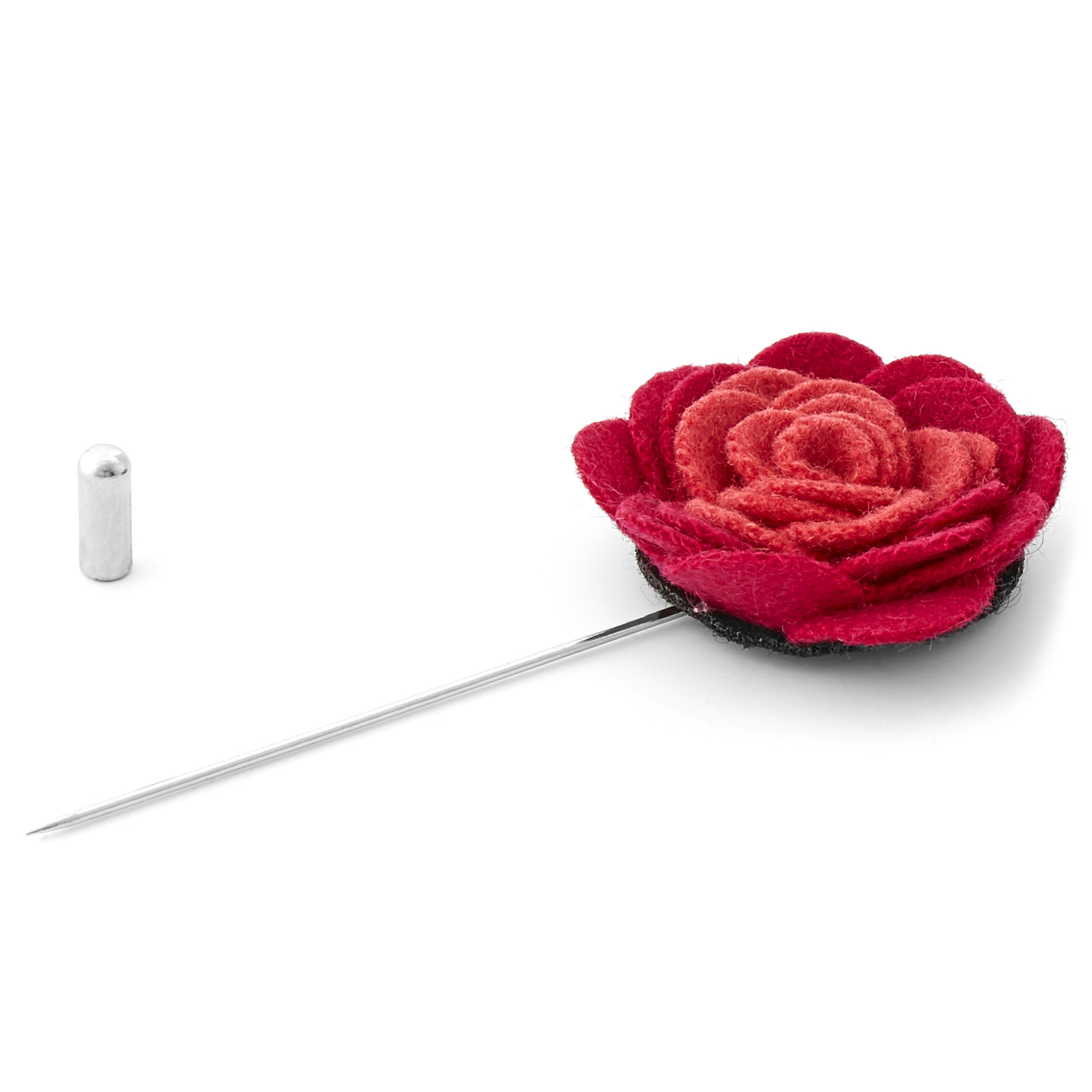 Tmavě červená a růžová květina do klopy  - 2