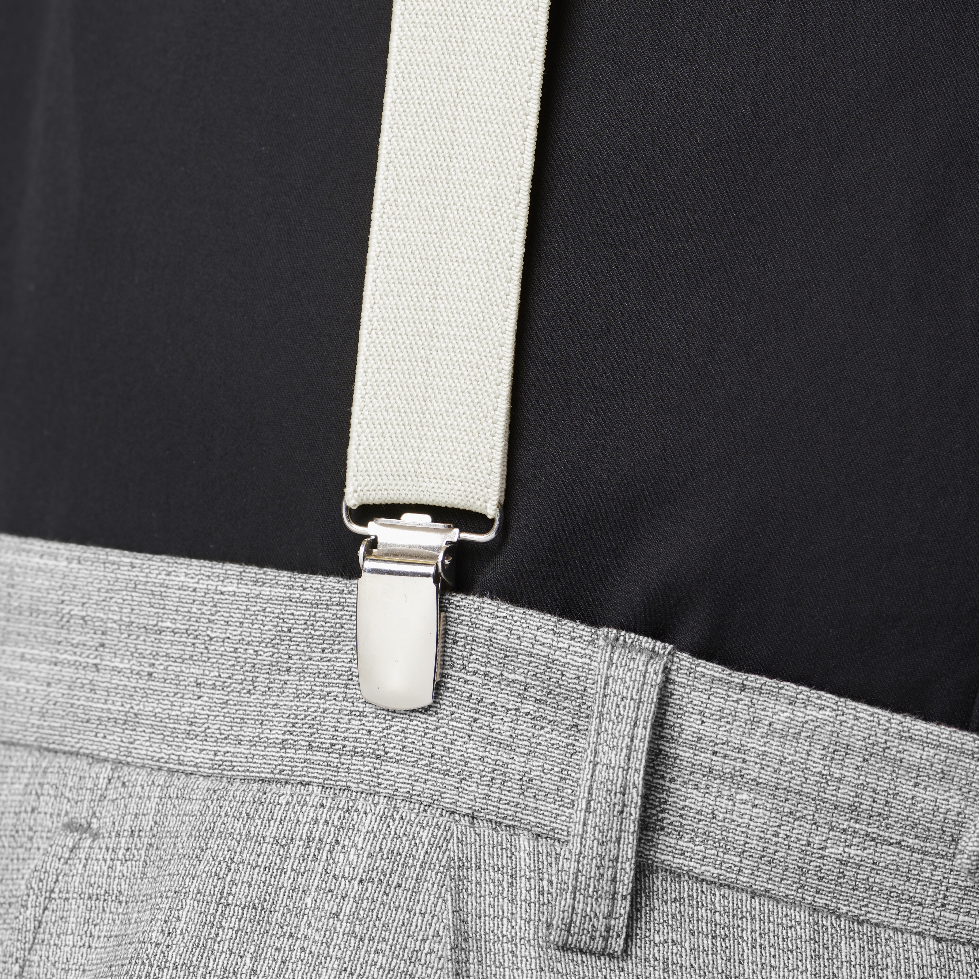 Bretelles blanc ivoire étroites à pinces - 4