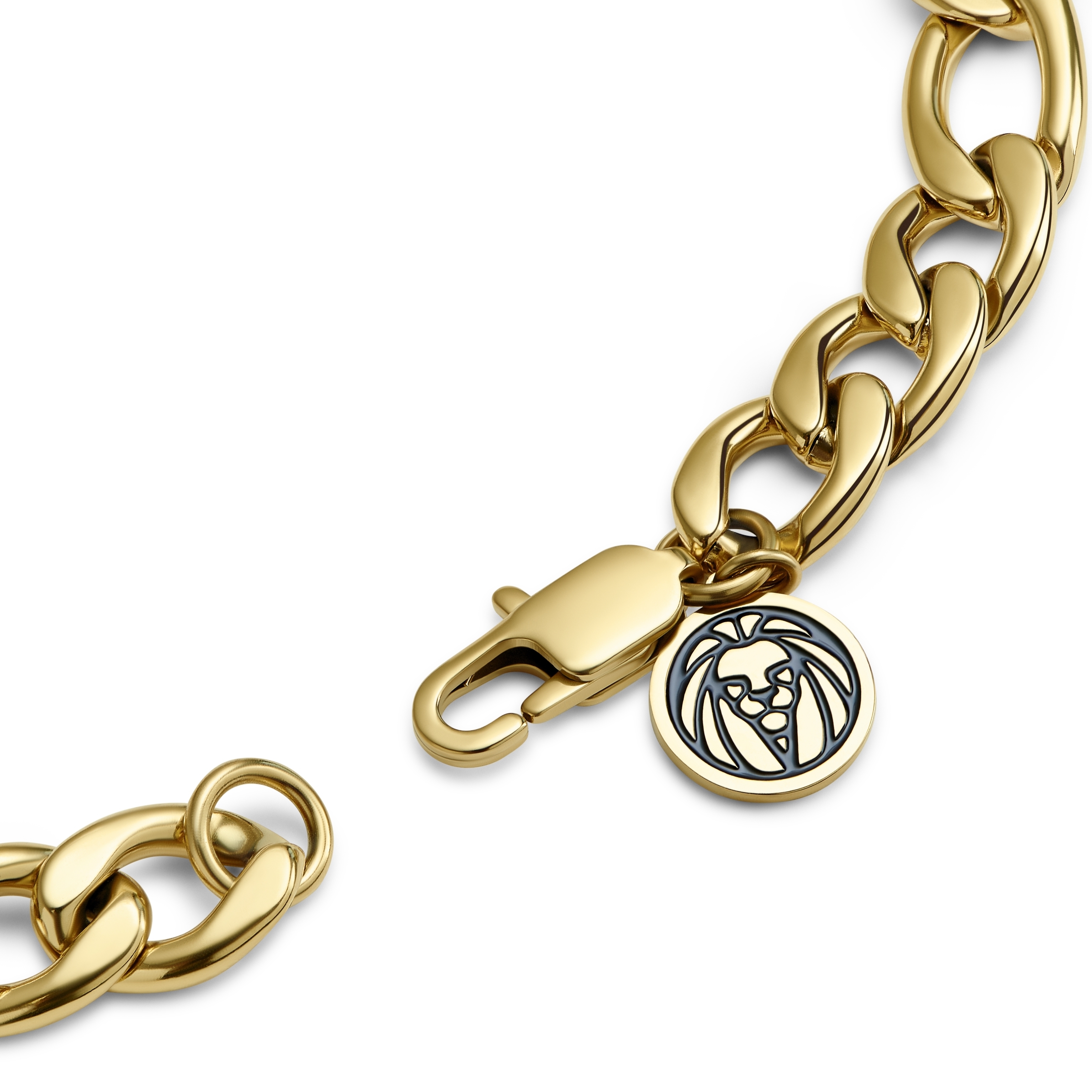 Essentials | 10 mm náramok z figaro retiazky v zlatej farbe - 5