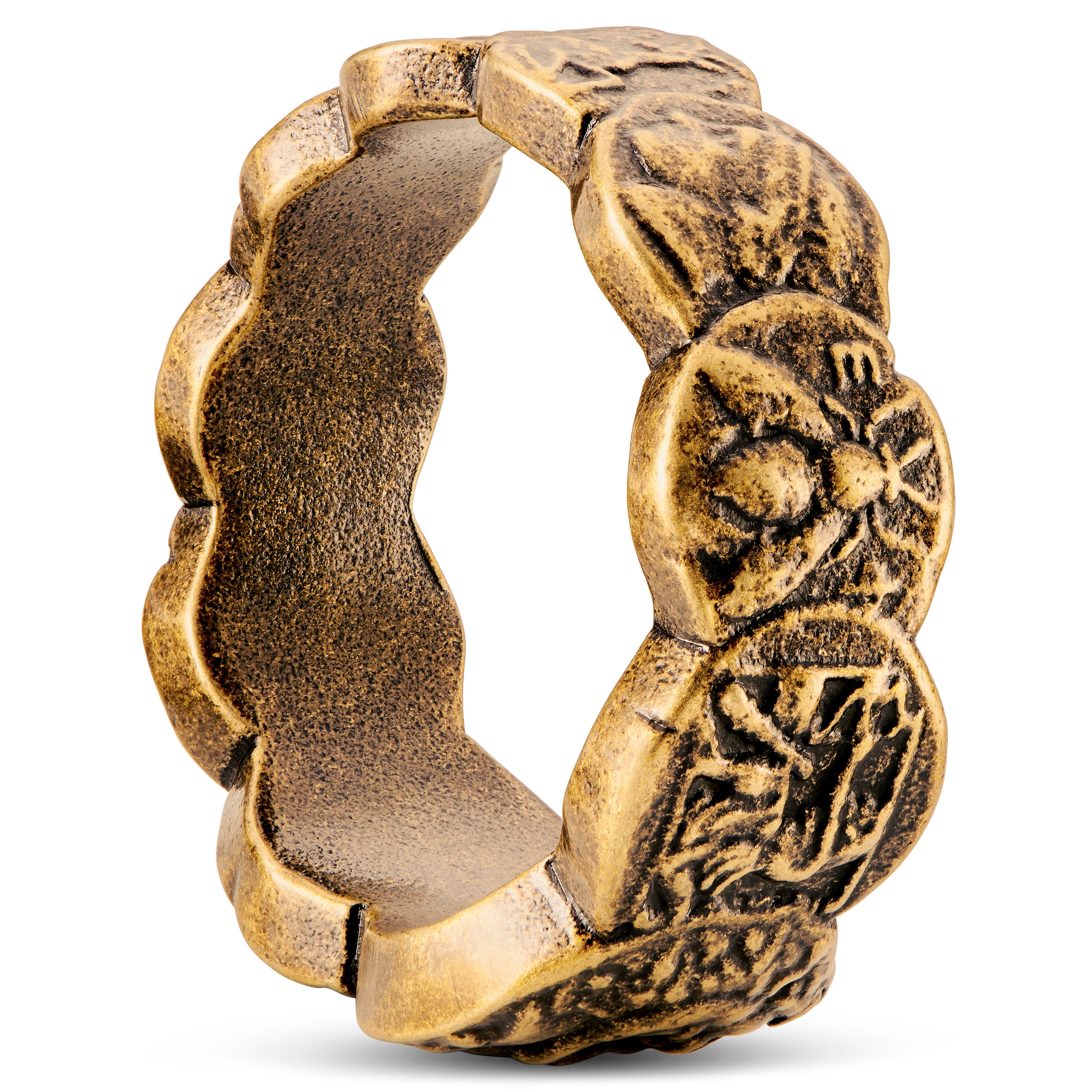 12 mm Gold-Tone Steel Coin RIng