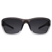 Polarisierte graue Sportsonnenbrille mit schwarzen Gläsern Polarisierte graue Sportsonnenbrille mit schwarzen Gläsern