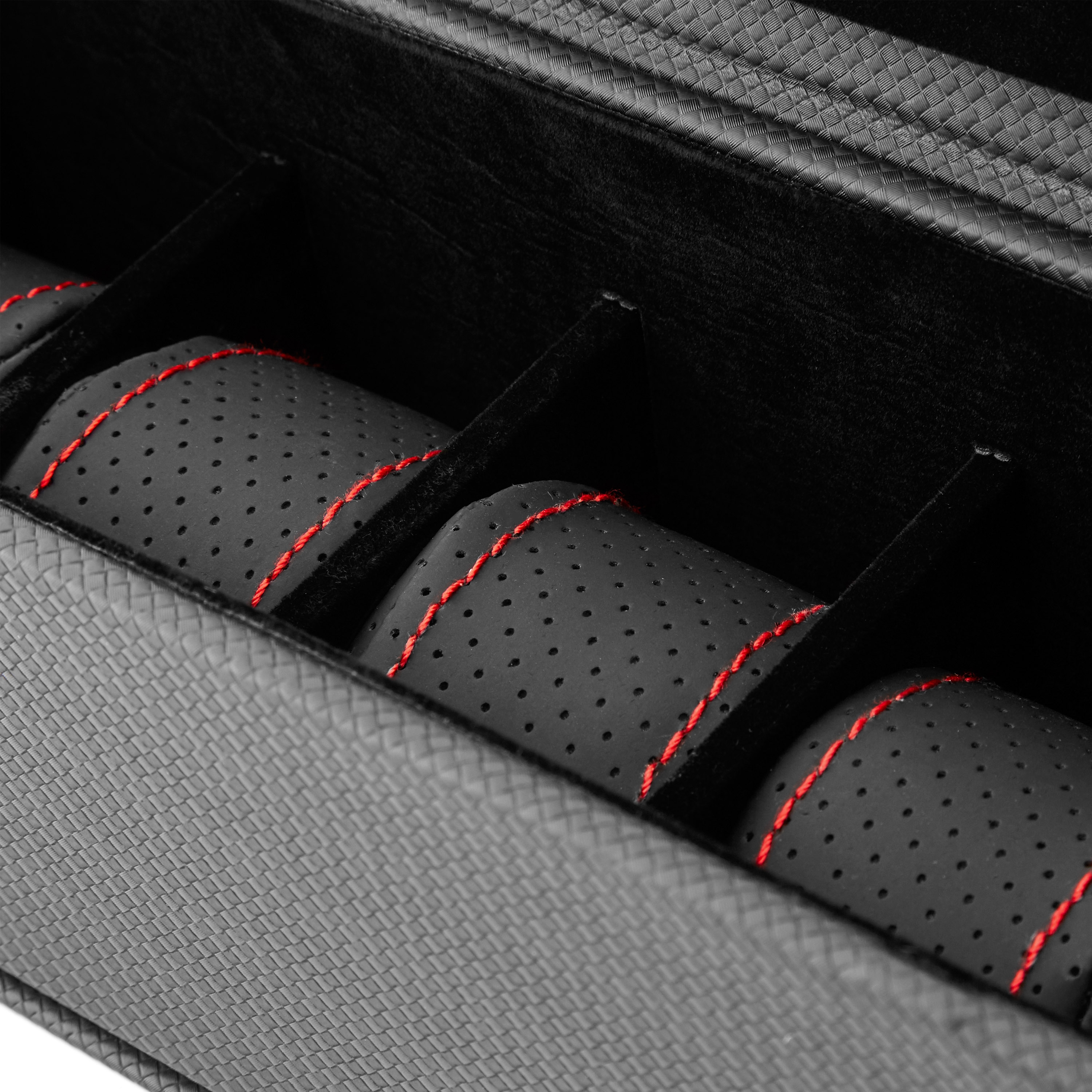 Black Attack Faux Leather Watch Organiser - 5 Watches - 3