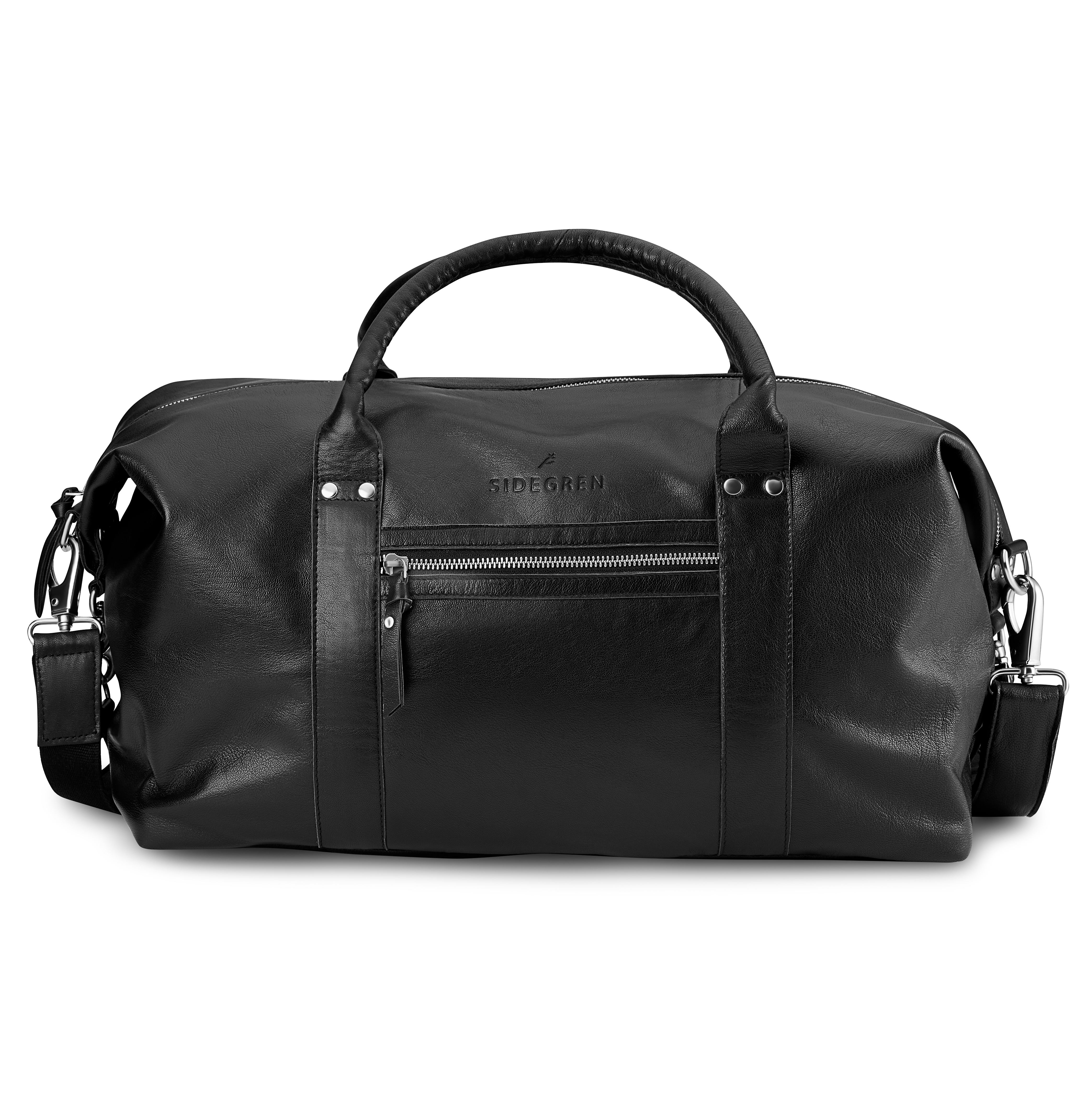 Fidei | Mala de Fim de Semana em Pele Caprina de Flor Integral Preto - 3