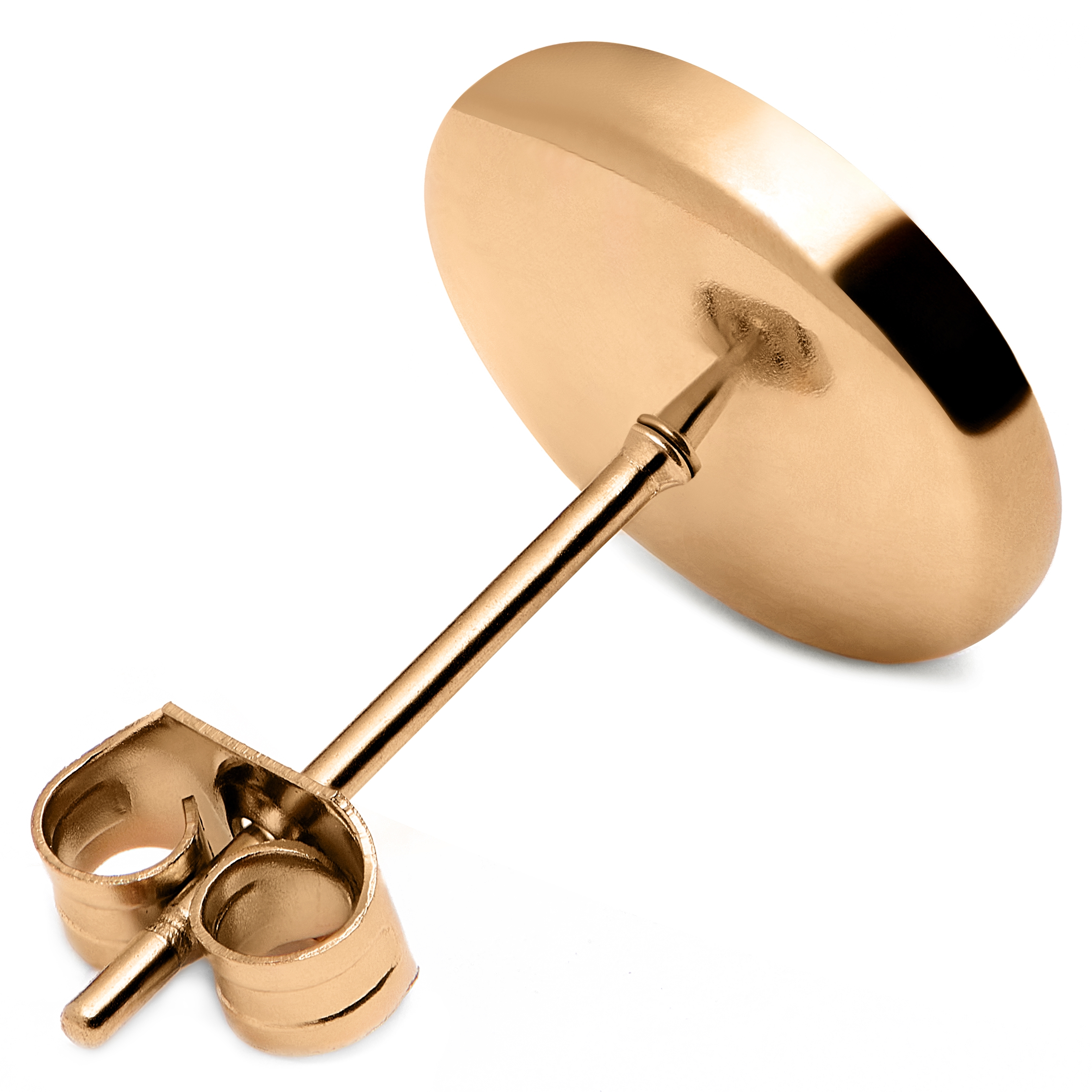 10 mm Roséguldfärgad Stålknapp Örhänge - 2