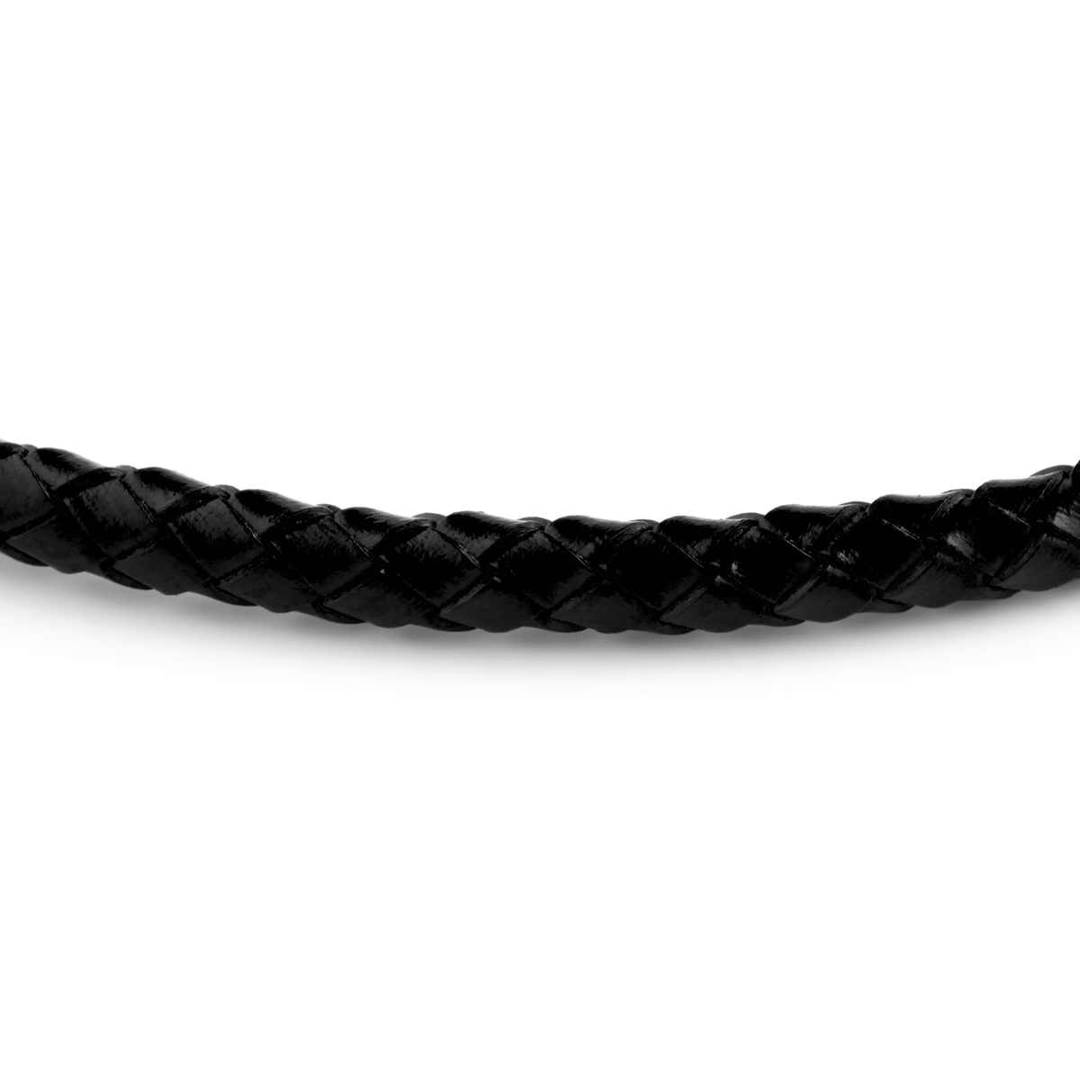 5mm Black Woven Leather necklace In stock! Collin Rowe
