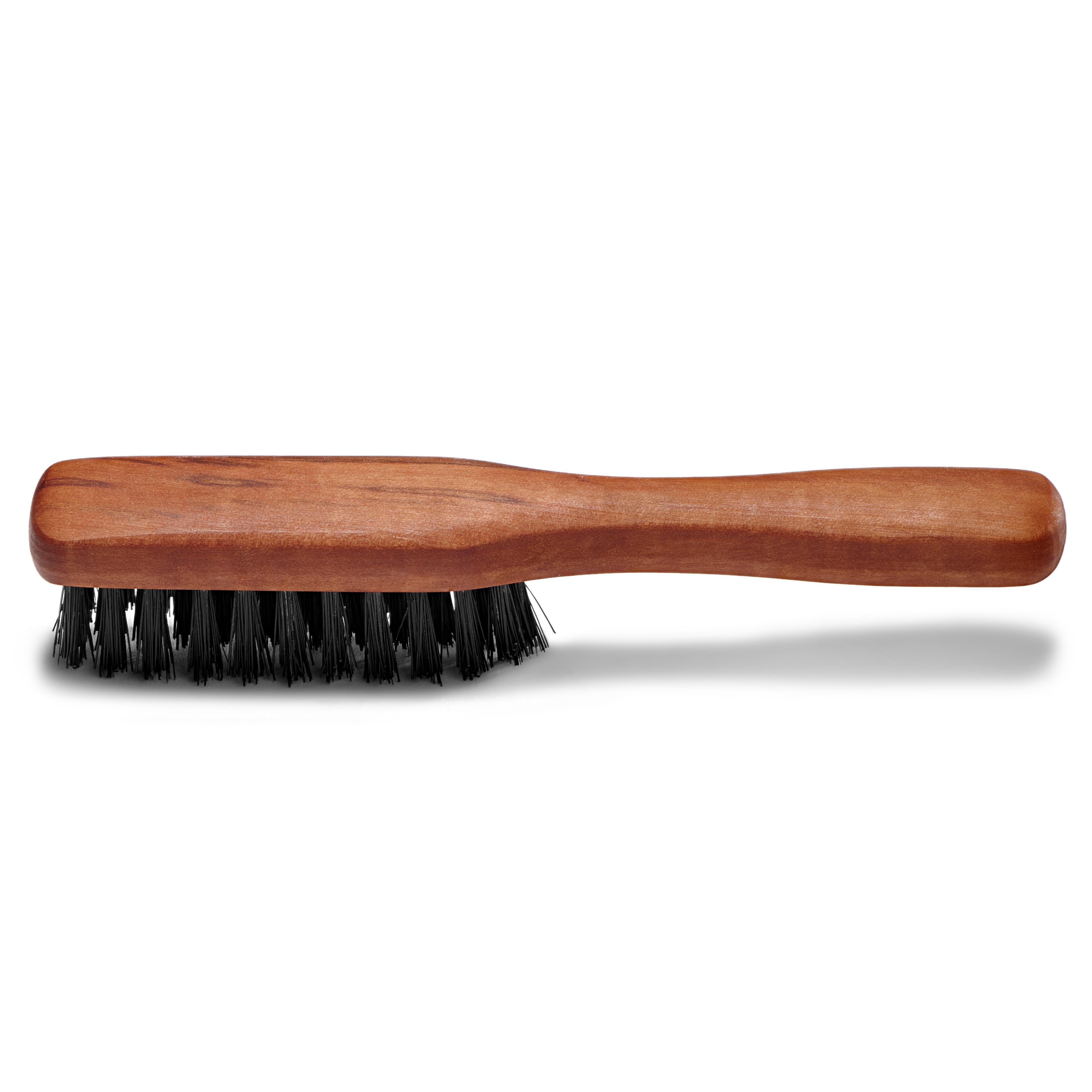 Piccola spazzola da barba in legno di pesco