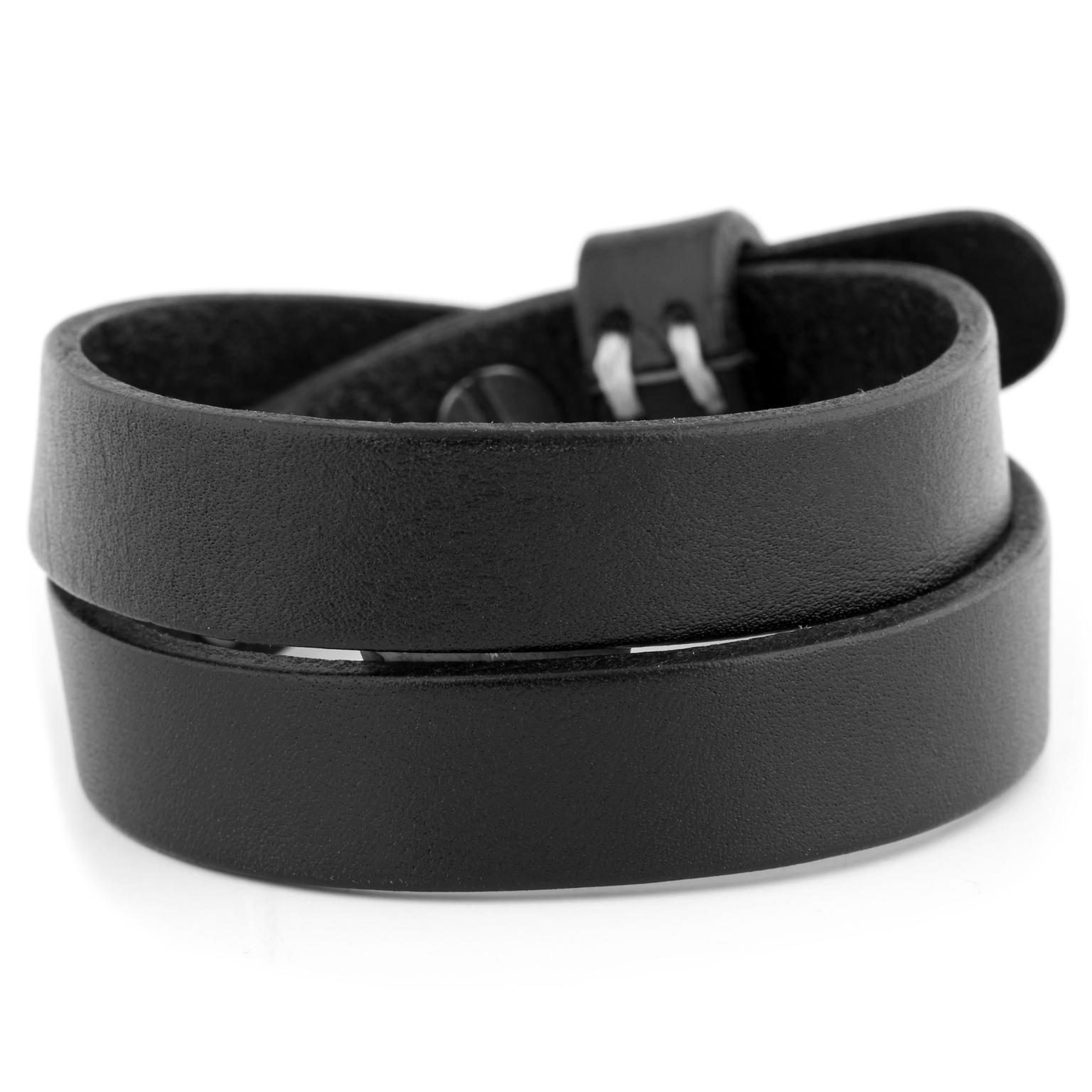Pulsera de cuero negro Jackson Pulsera de cuero negro Jackson