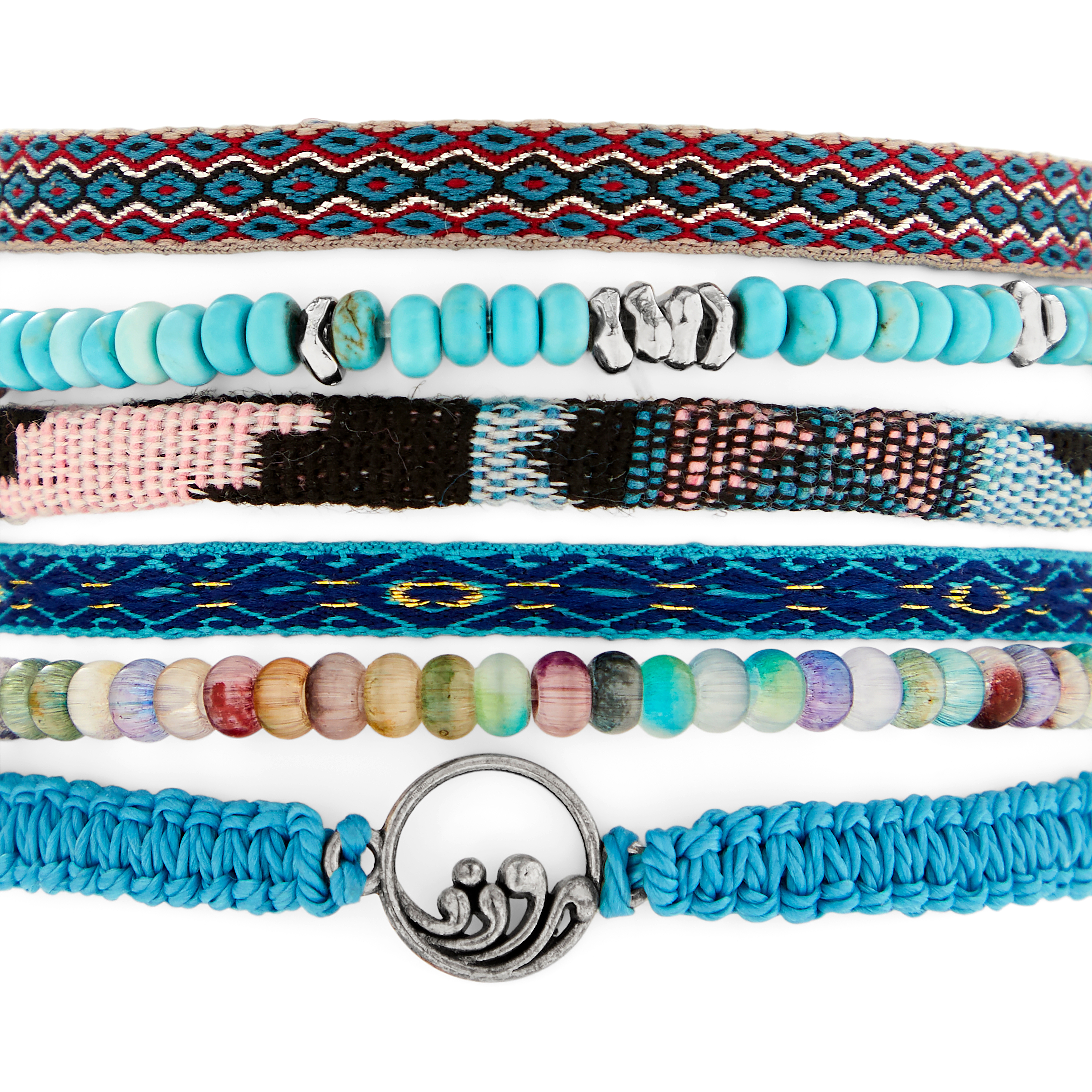 Amalfi | Agrigento conjunto de 6 pulseras azul mar - 3