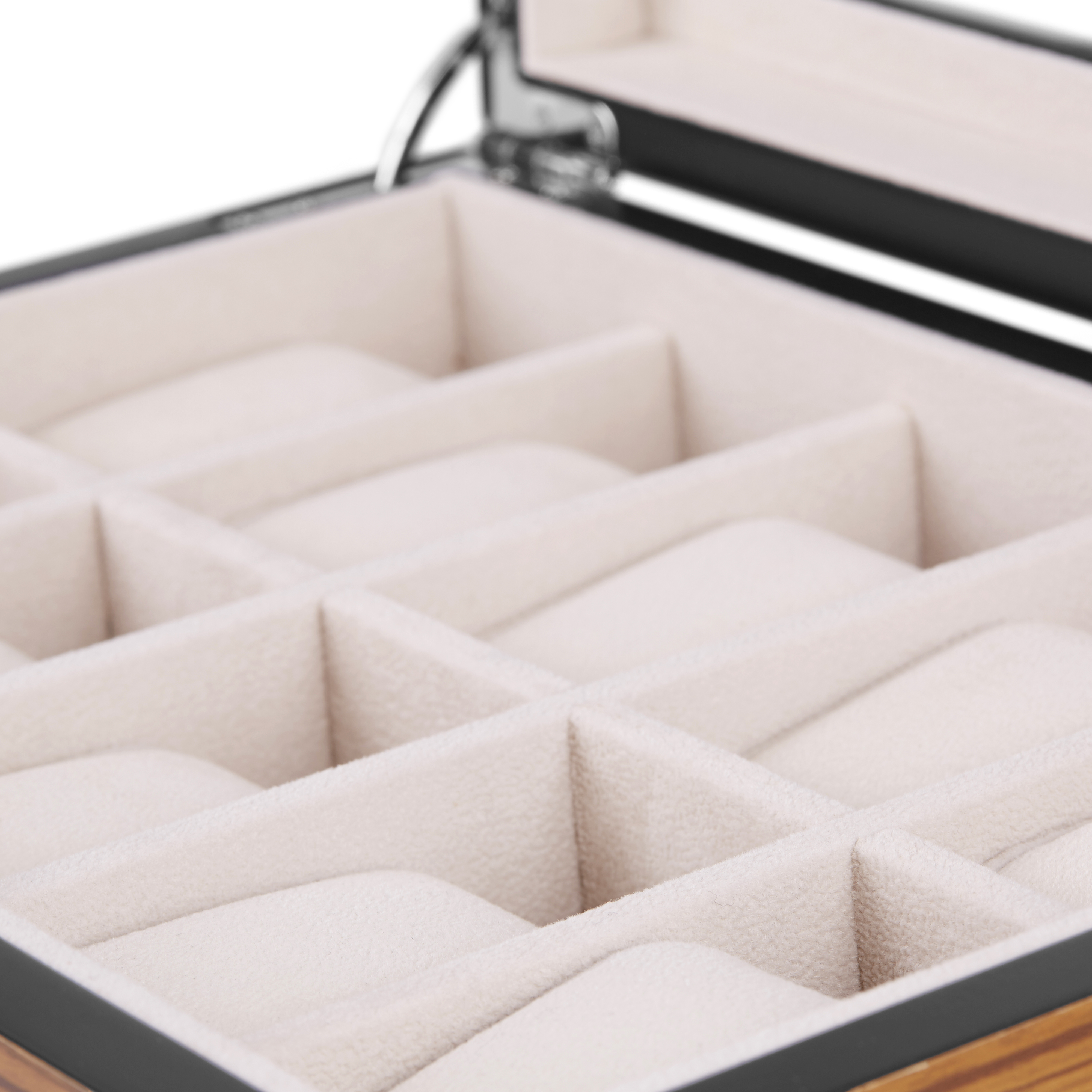 Afsluitbare Zebrahouten Horlogebox - 10 horloges - 7
