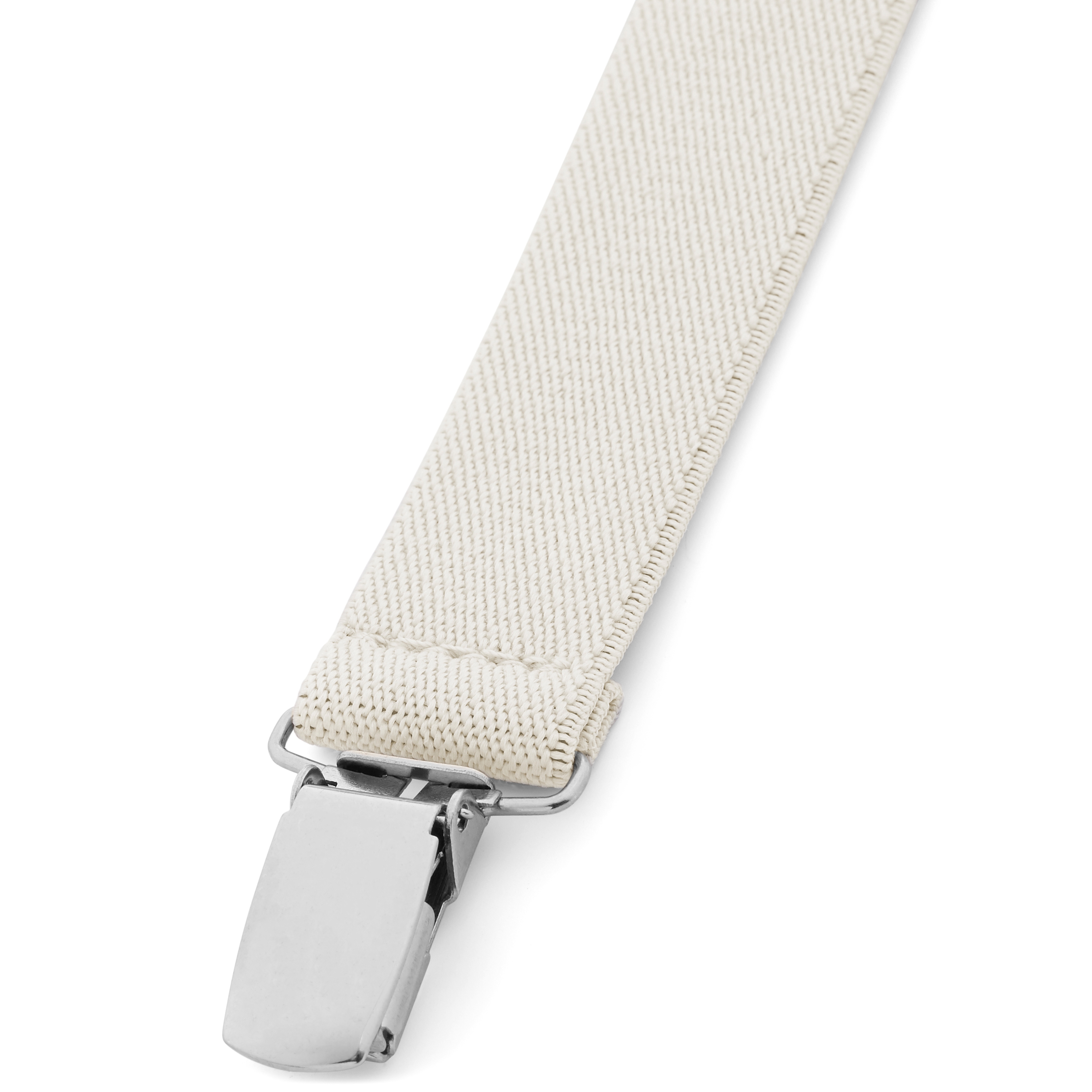 Bretelles blanc ivoire étroites à pinces - 3