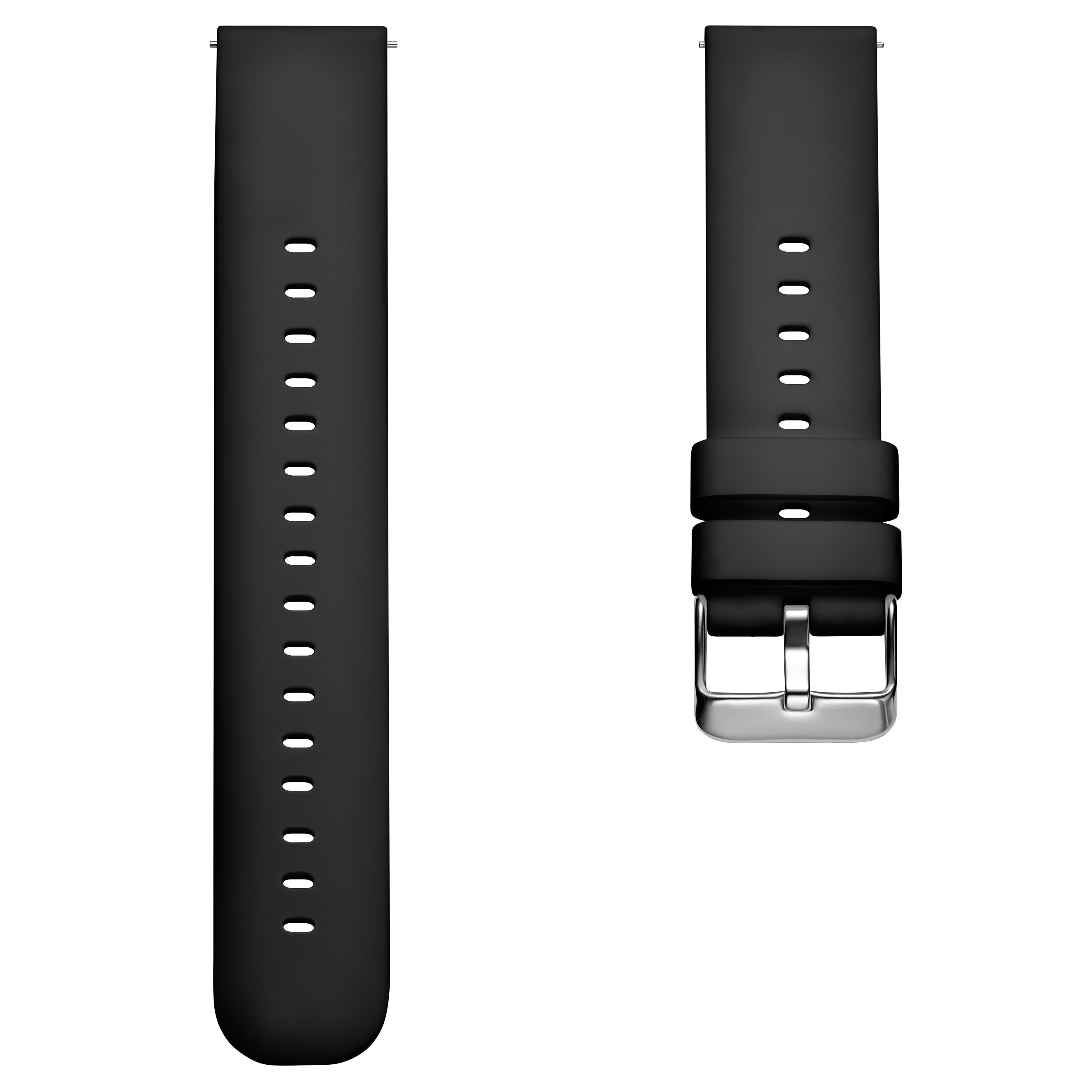 Black 4/5" (20 mm) Silicone Quick-release Watch Straps