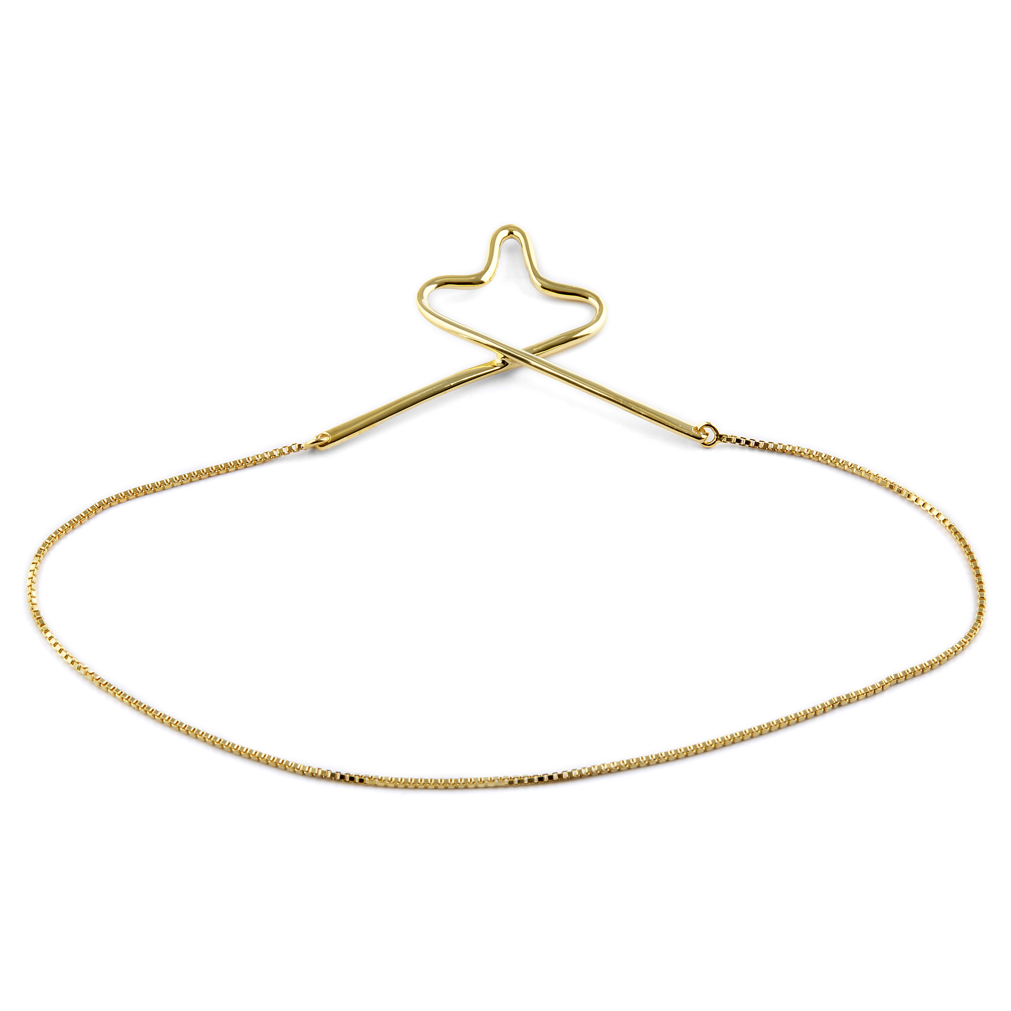 925s-Slipsekæde i Guld med Kvadratisk Kæde - 1