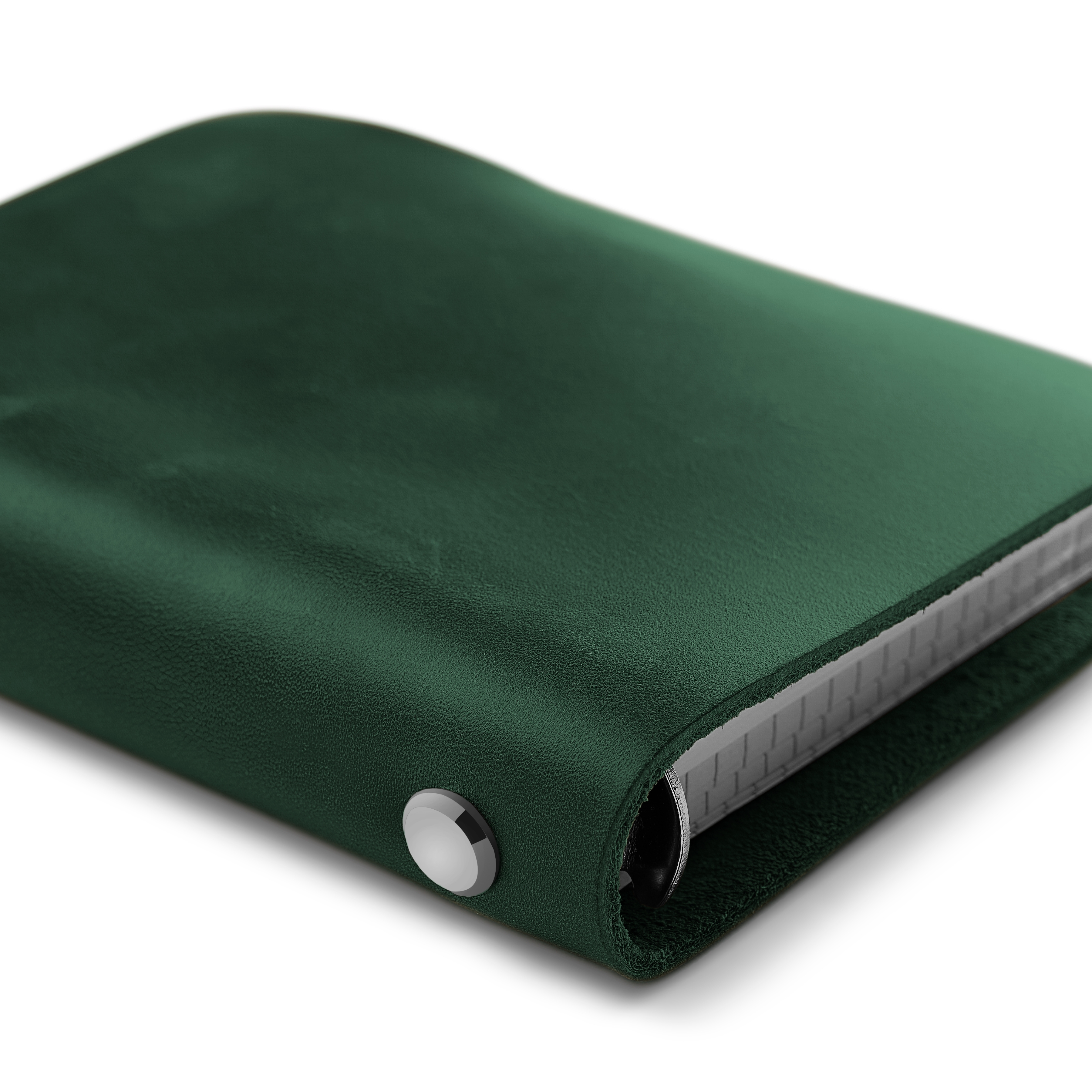 Jegyzetfüzet | Zöld bőr | Gombos csattal - 4