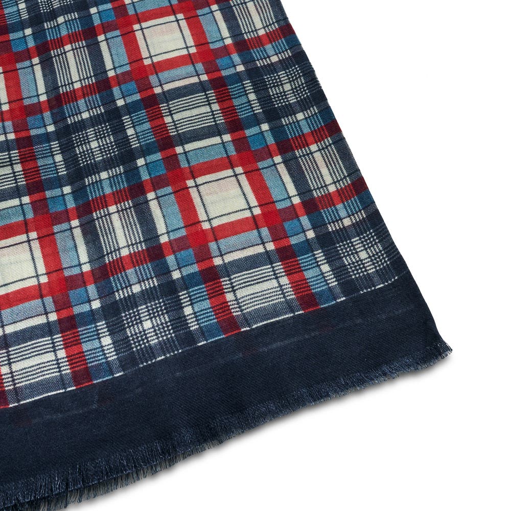 hover: Brux | Blue & Red Cotton Mix Scarf hover: Brux | Blue & Red Cotton Mix Scarf