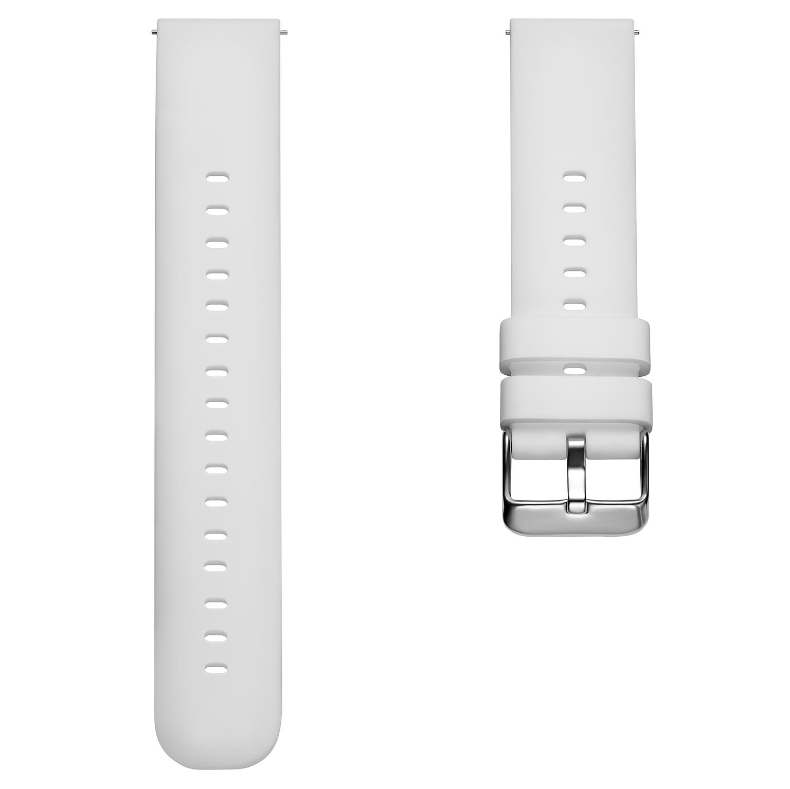 22 mm - Pulseira de Relógio Desportiva em Silicone Branco 22 mm - Pulseira de Relógio Desportiva em Silicone Branco