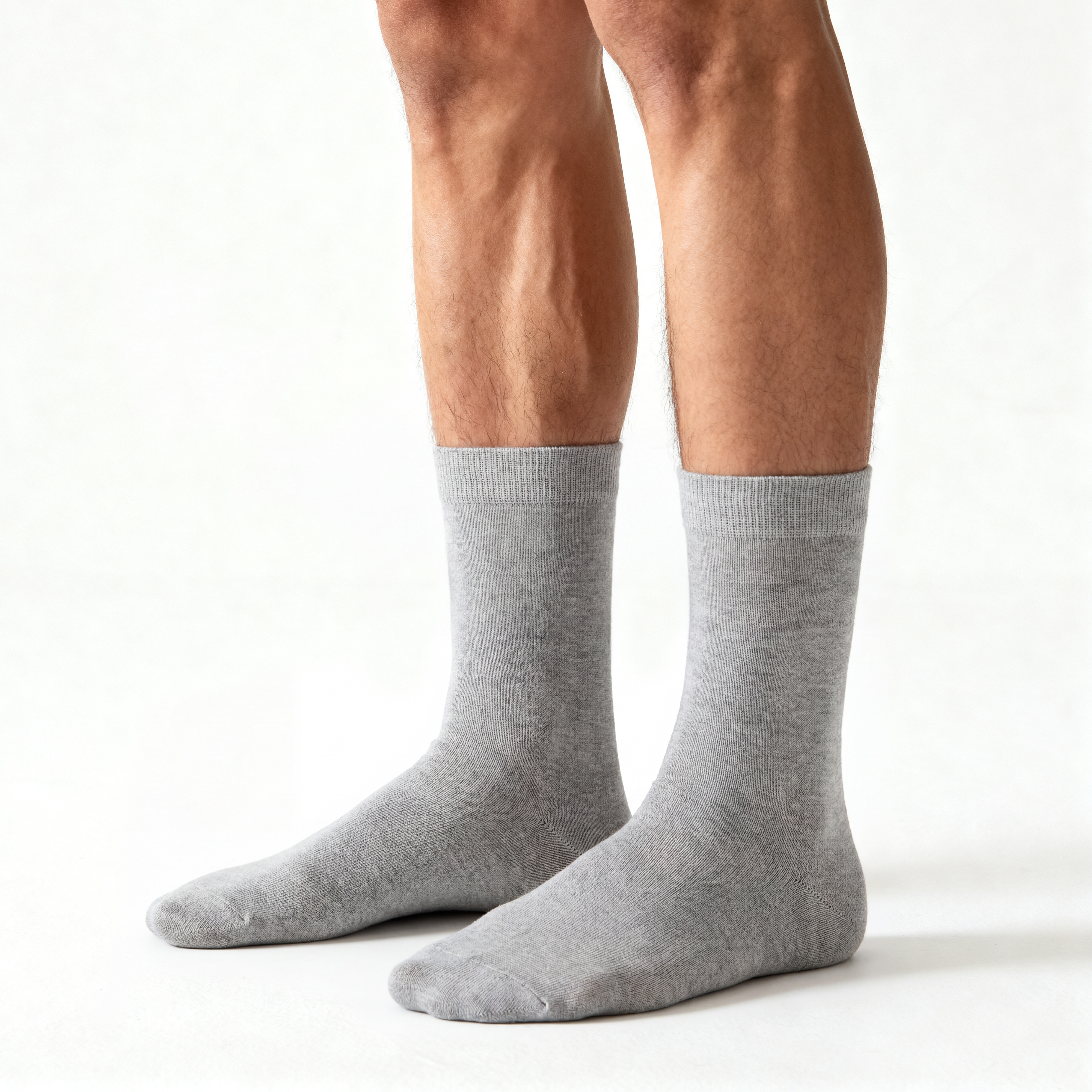 TrueFeel | 3-Pack Light Gray Cotton Crew Socks - 3