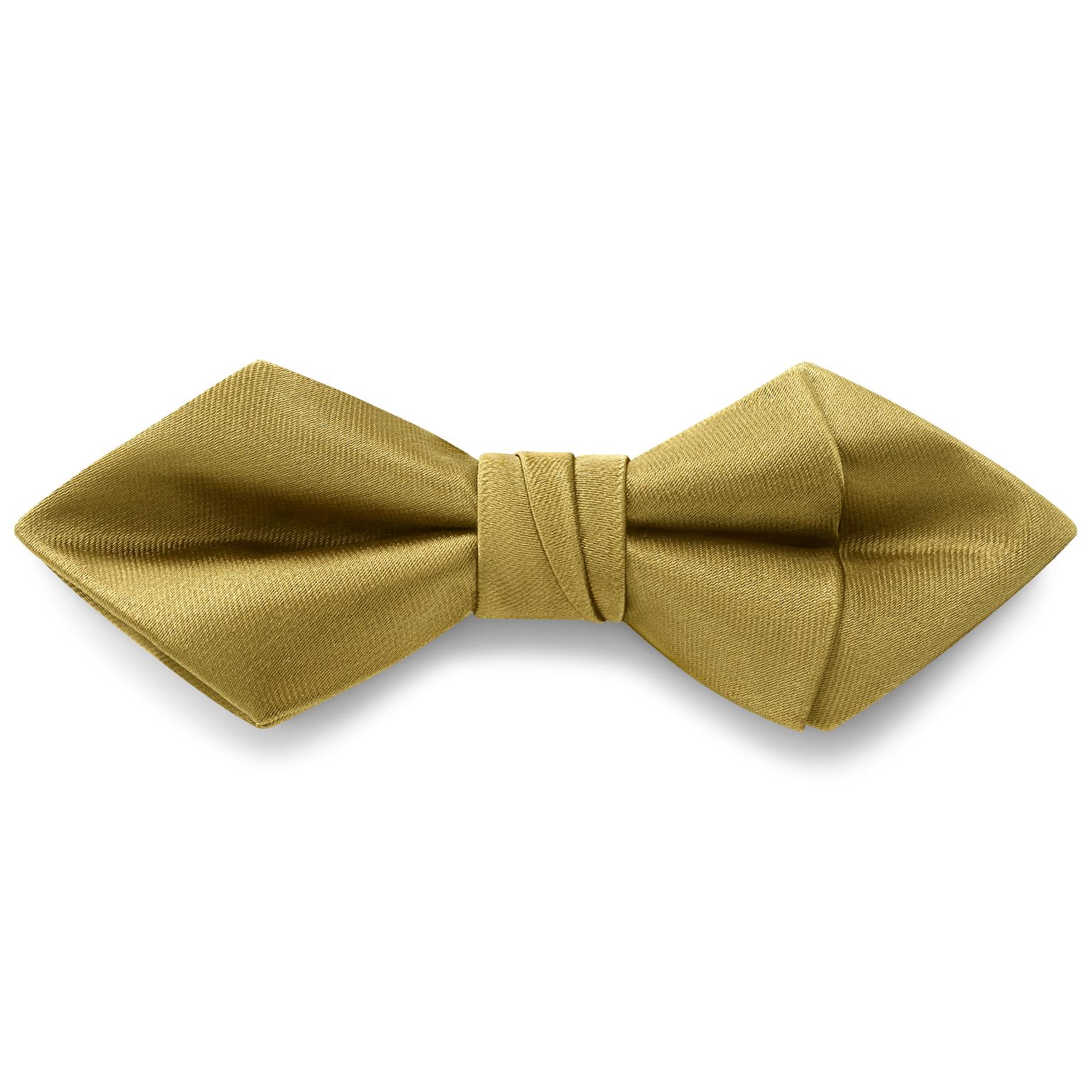 Mustard Yellow Pre-Tied Satin Diamond Tip Bow Tie Mustard Yellow Pre-Tied Satin Diamond Tip Bow Tie