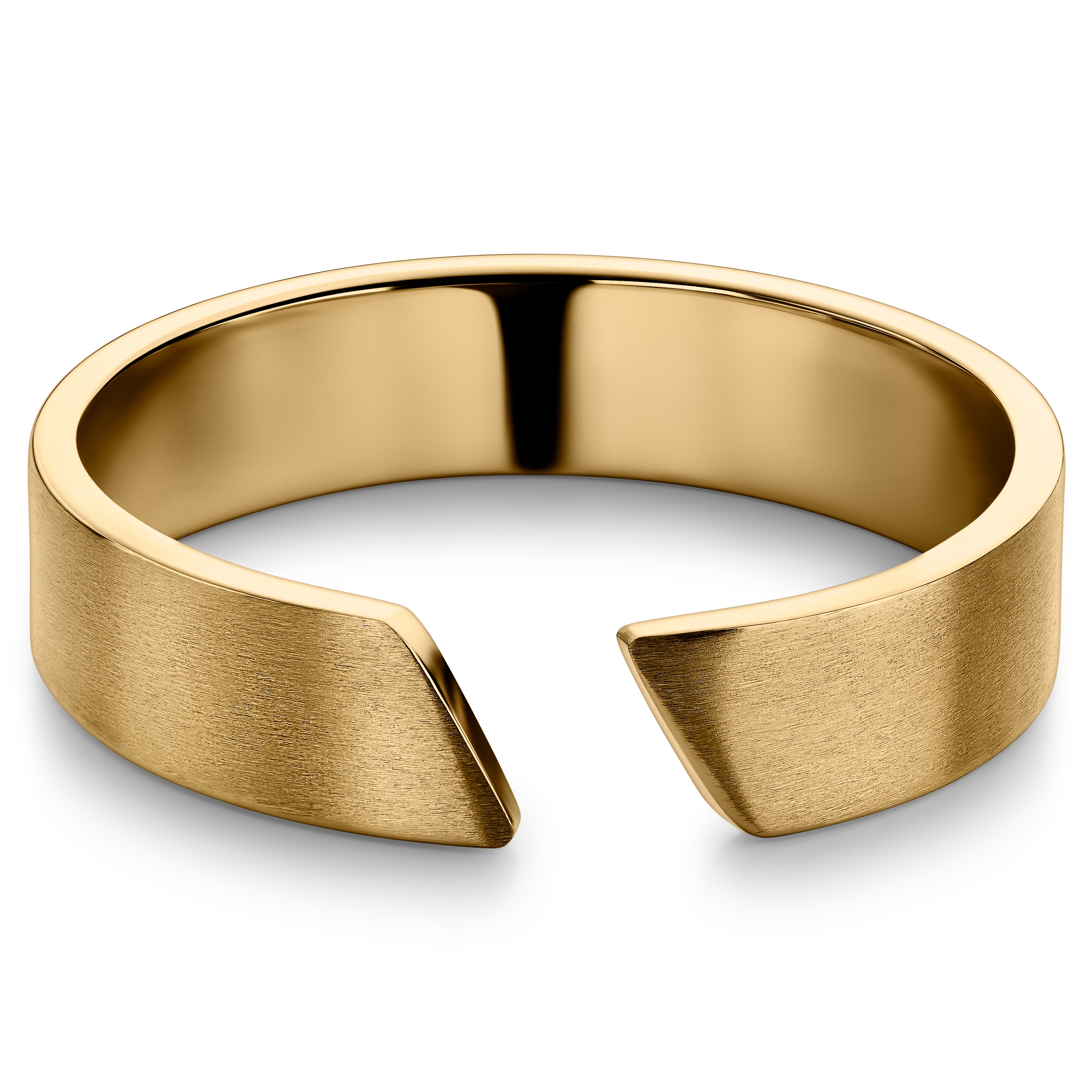 5 mm Matte Gold-Tone Adjustable Stainless Steel Ring - 4