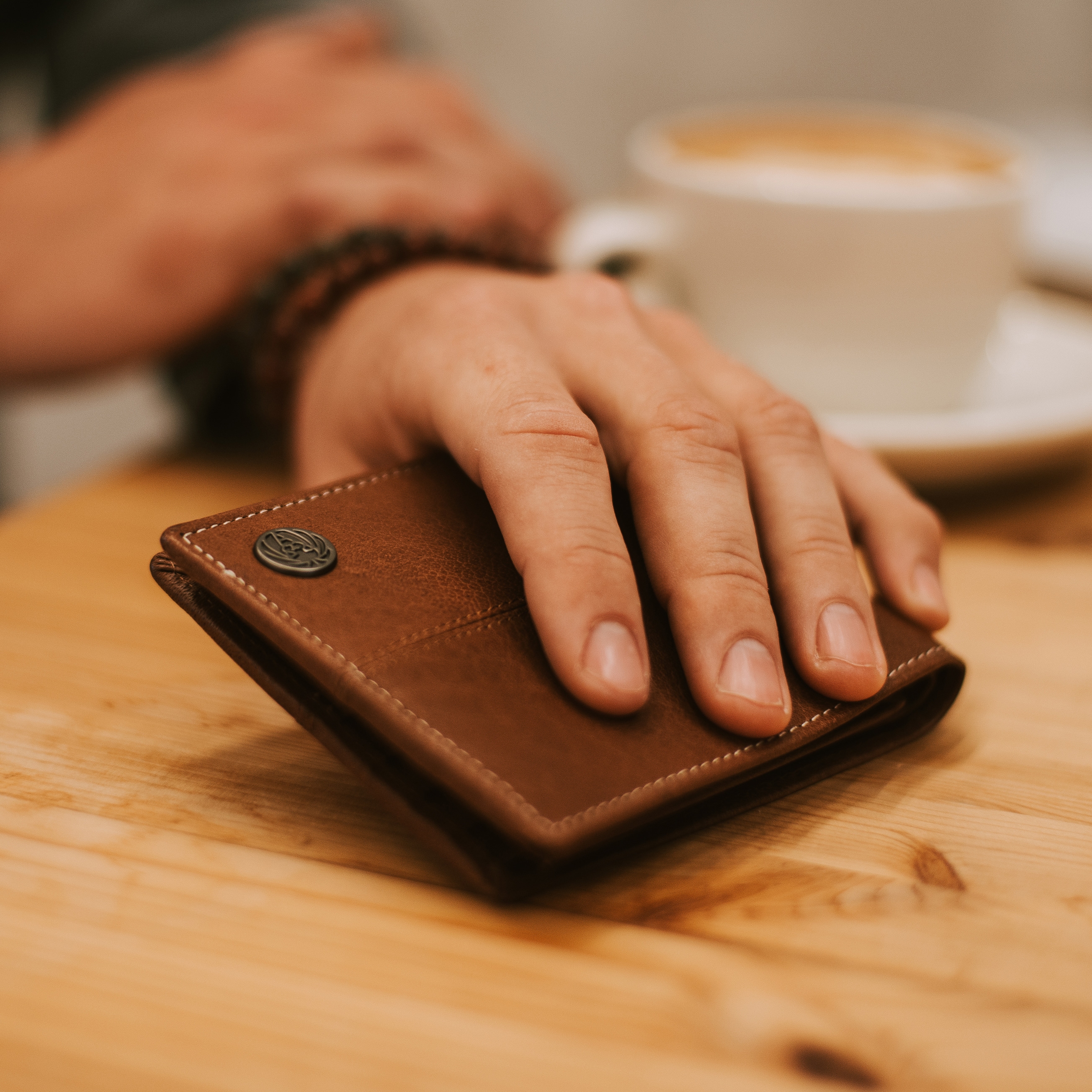 Cartera de cuero con costuras Oxford - 7