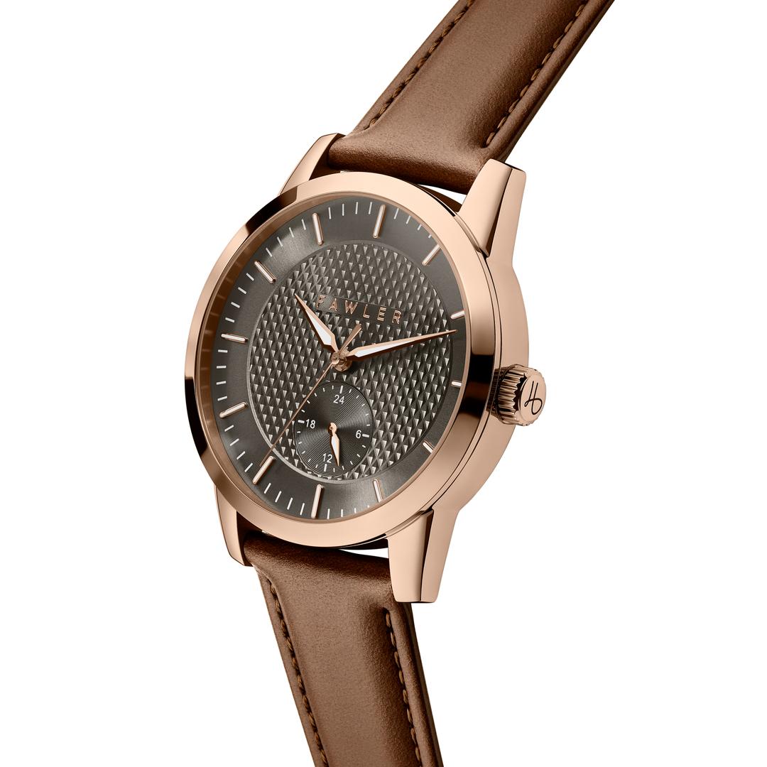 Dayton | Gray Textured Dial and Rose Gold-tone Stainless Steel Watch ...