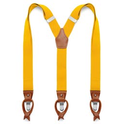 Bretelles larges jaune doré avec pattes et pinces