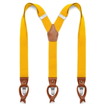 Bretelles larges jaune doré avec pattes et pinces