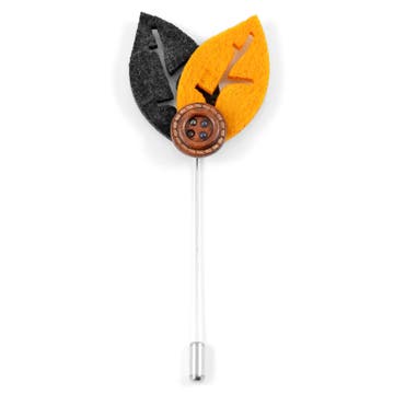 Grey & Orange Leaf Lapel Pin Grey & Orange Leaf Lapel Pin
