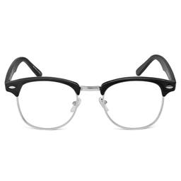 Vista | Black Browline & Silver-Tone Blue Light Blocking Clear Lens Glasses