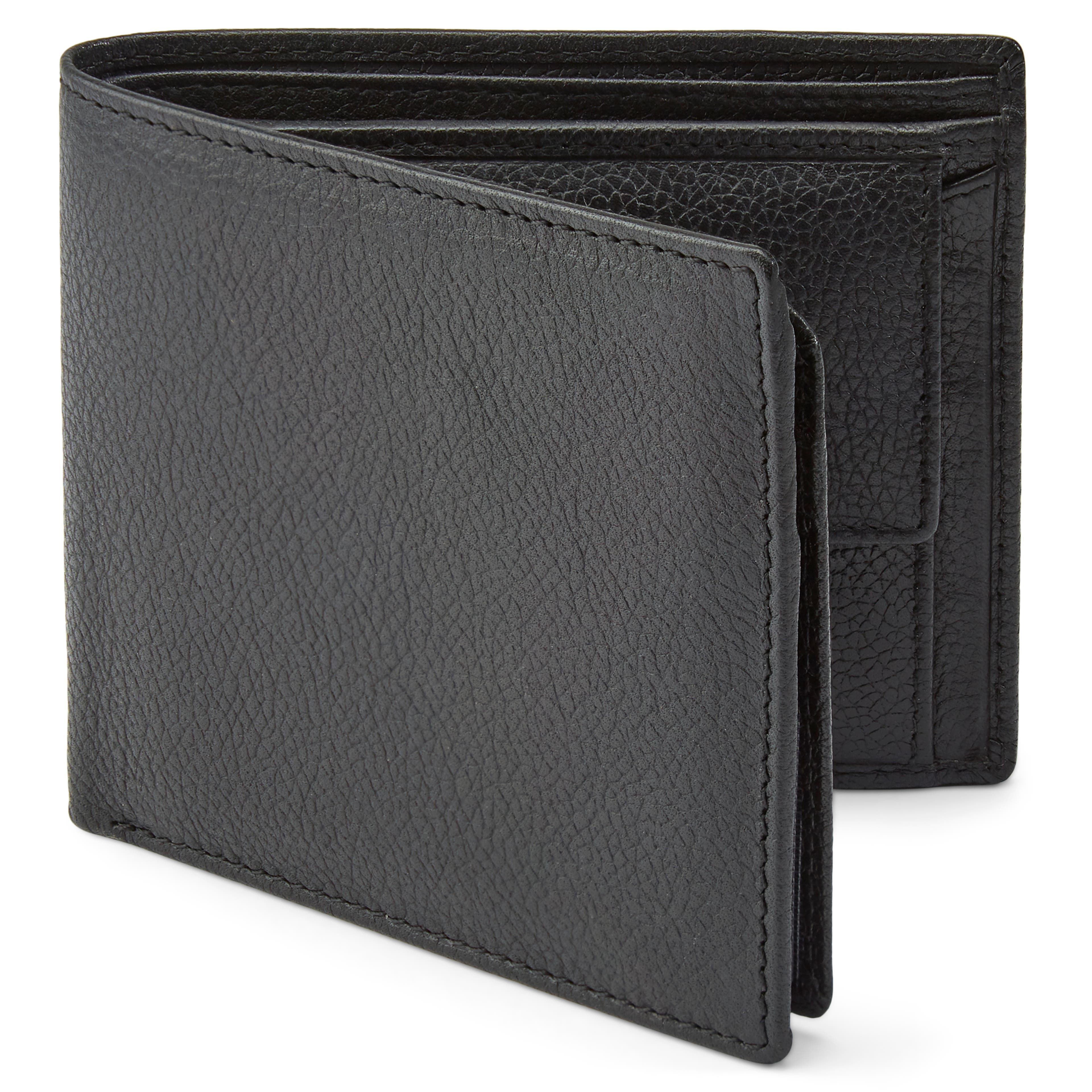 Black Leather RFID-Blocking Wallet