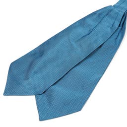 Modrá puntíkovaná hedvábná kravatová šála Askot