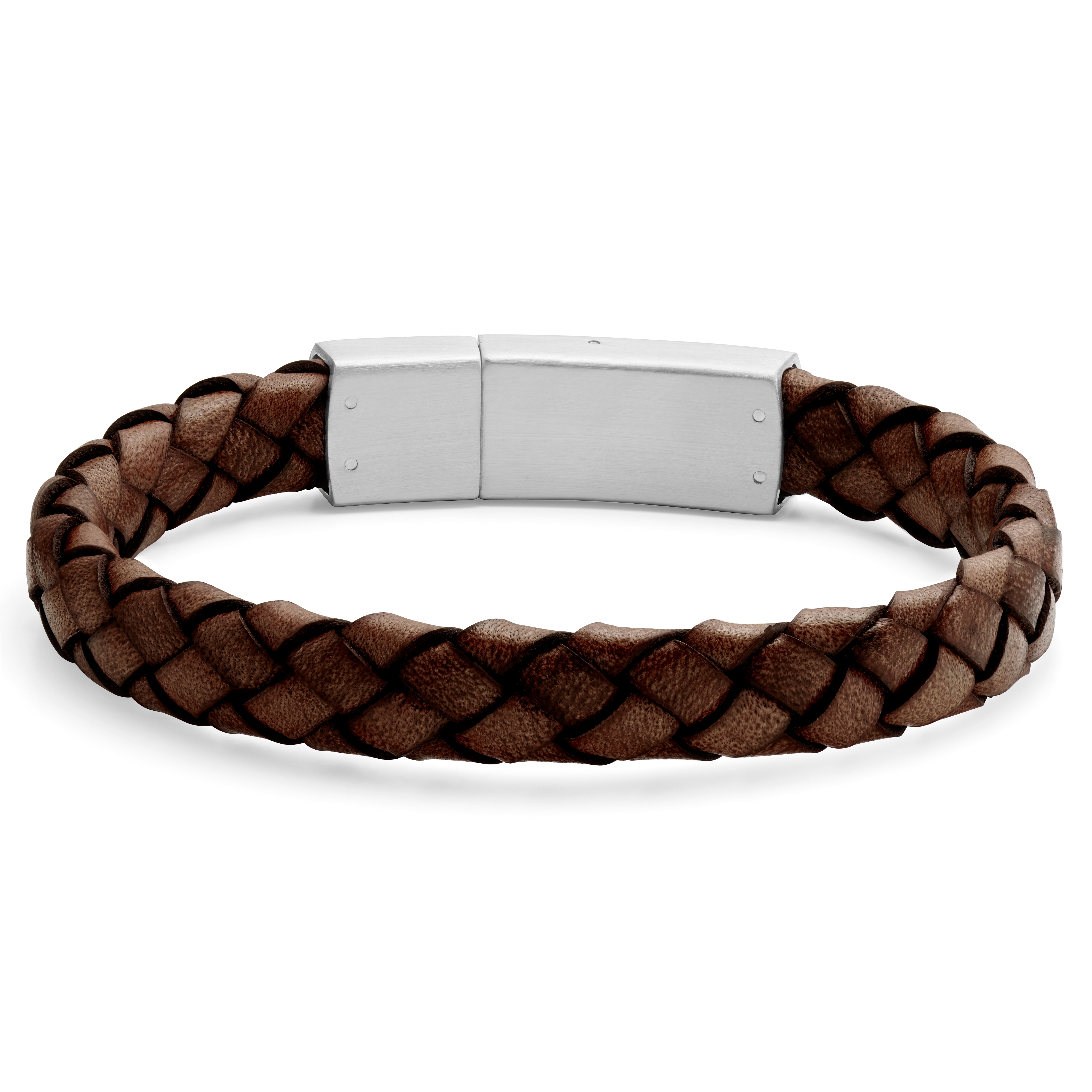 Solid Vintage Brown Bolo Leather Bracelet - 6