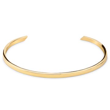 Bracelet manchette réglable en acier inoxydable doré poli de 3 mm Bracelet manchette réglable en acier inoxydable doré poli de 3 mm