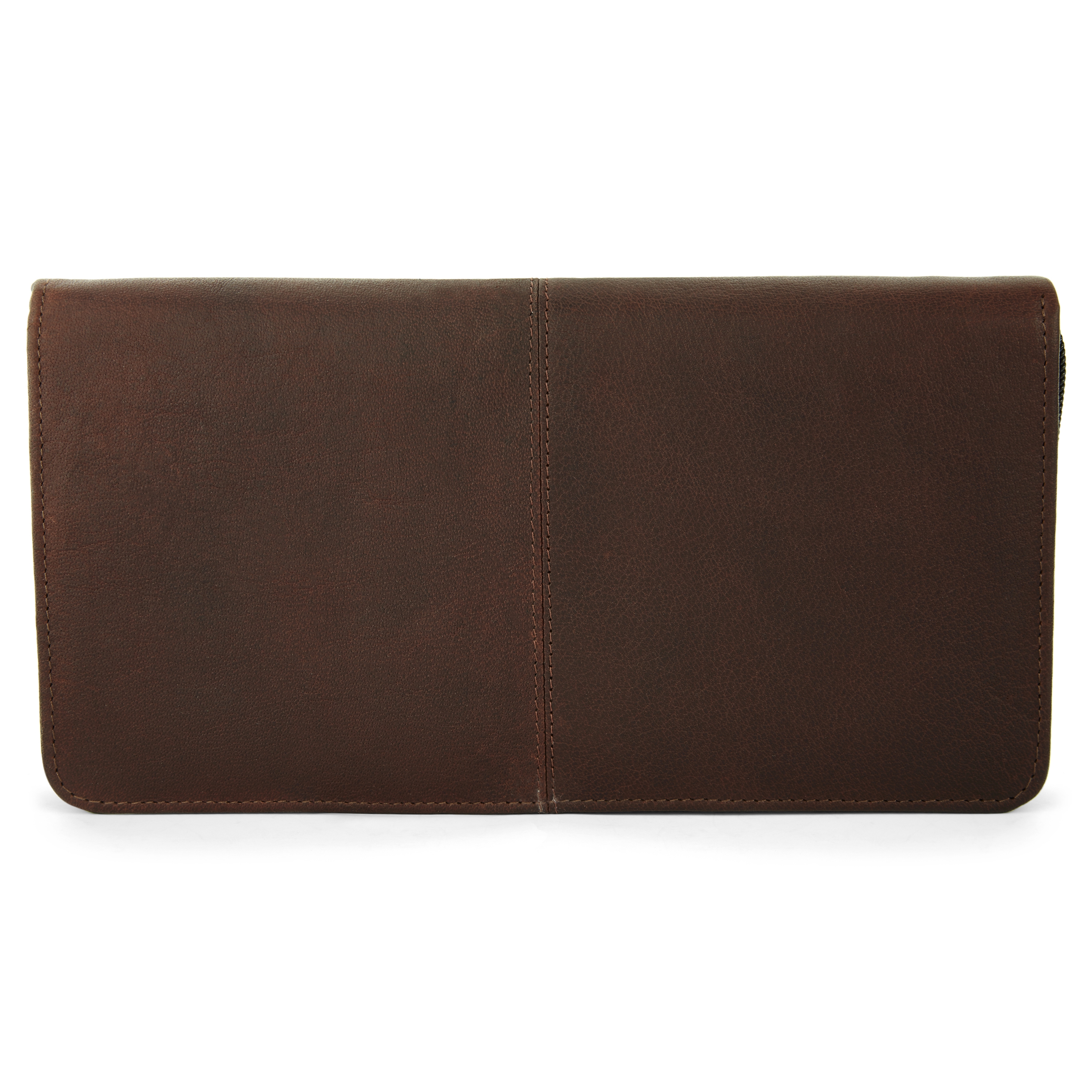 Cartera de viaje grande de cuero marrón Oxford - 4