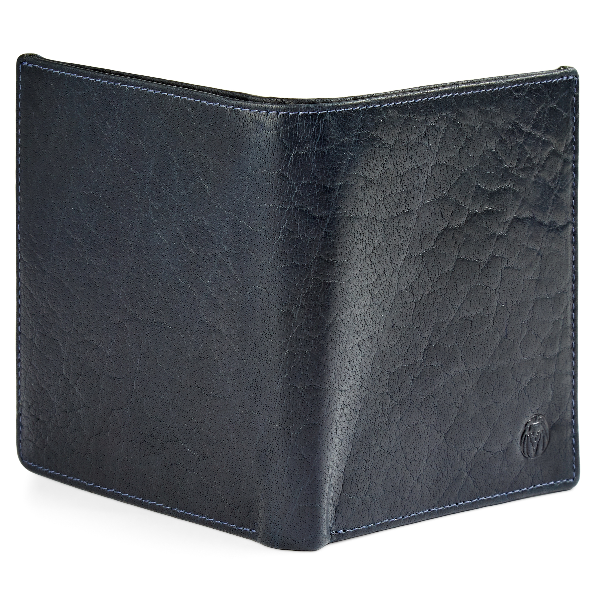 Cartera de cuero con 10 fundas azul marino RFID Montreal  - 6