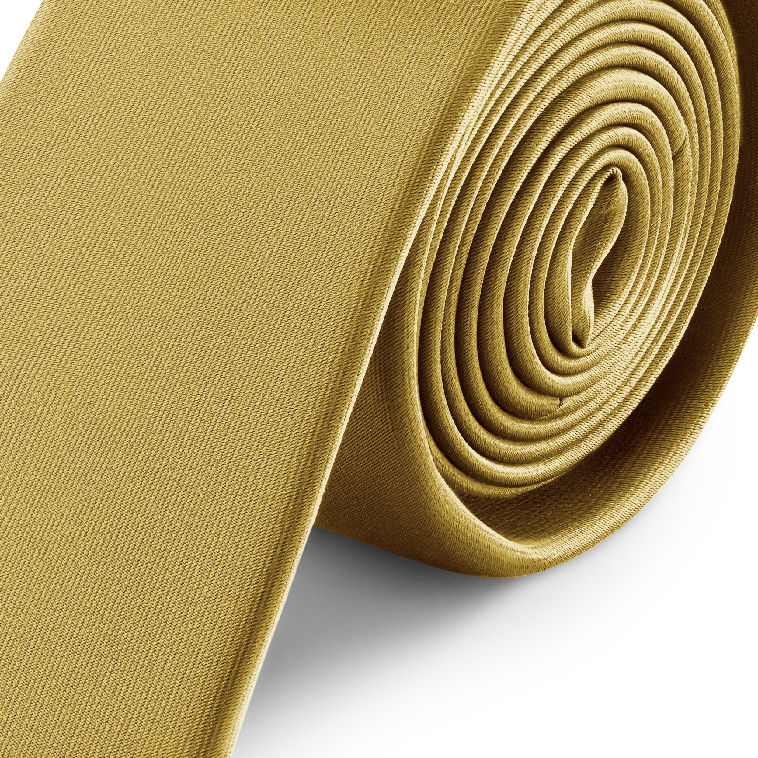 6 cm Mustard Yellow Satin Skinny Tie - 2