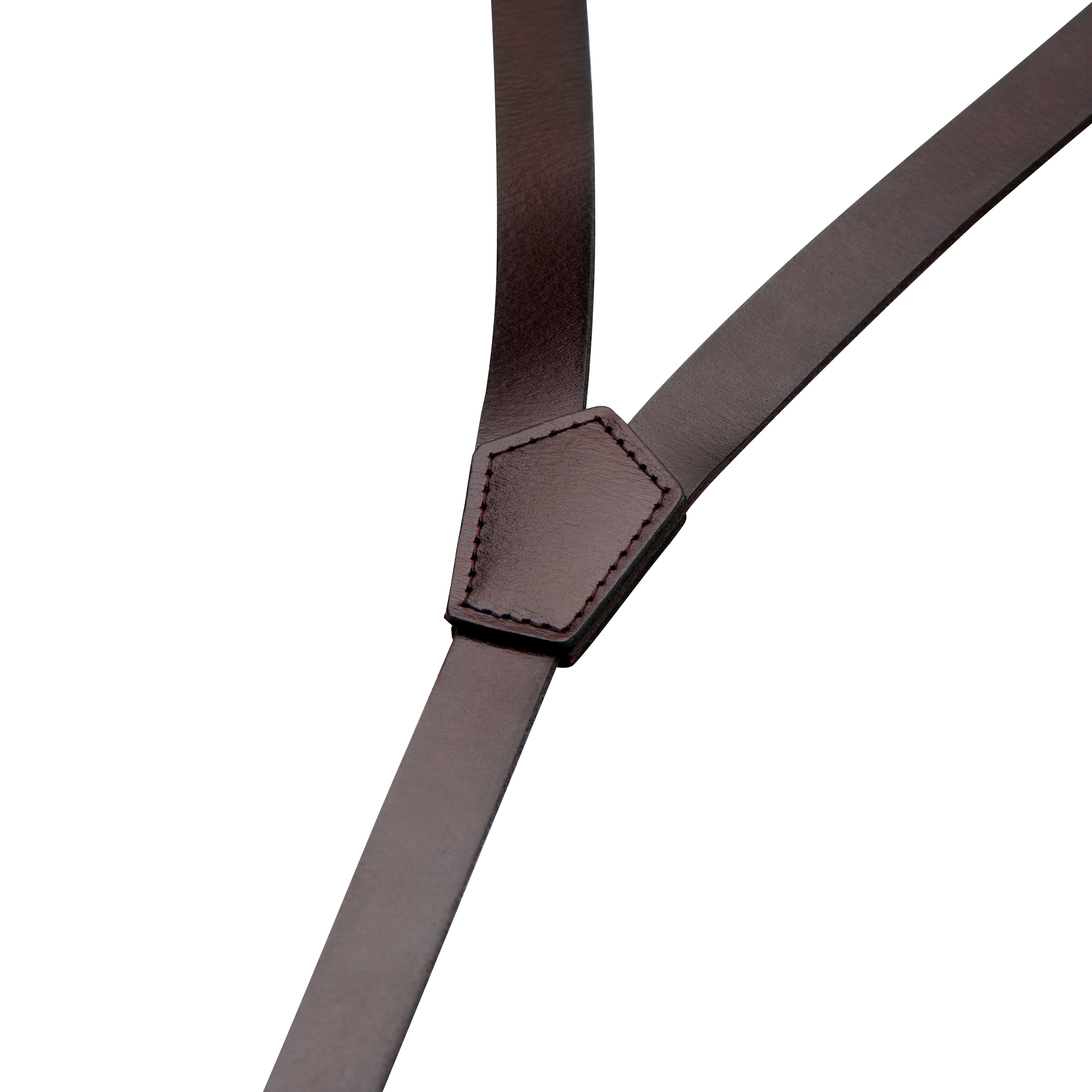 Dark Brown Leather Y-Back Clip-On Braces, In stock!