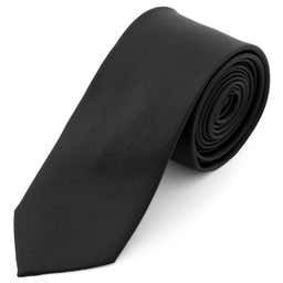 Cravatta extra lunga nera da 6 cm