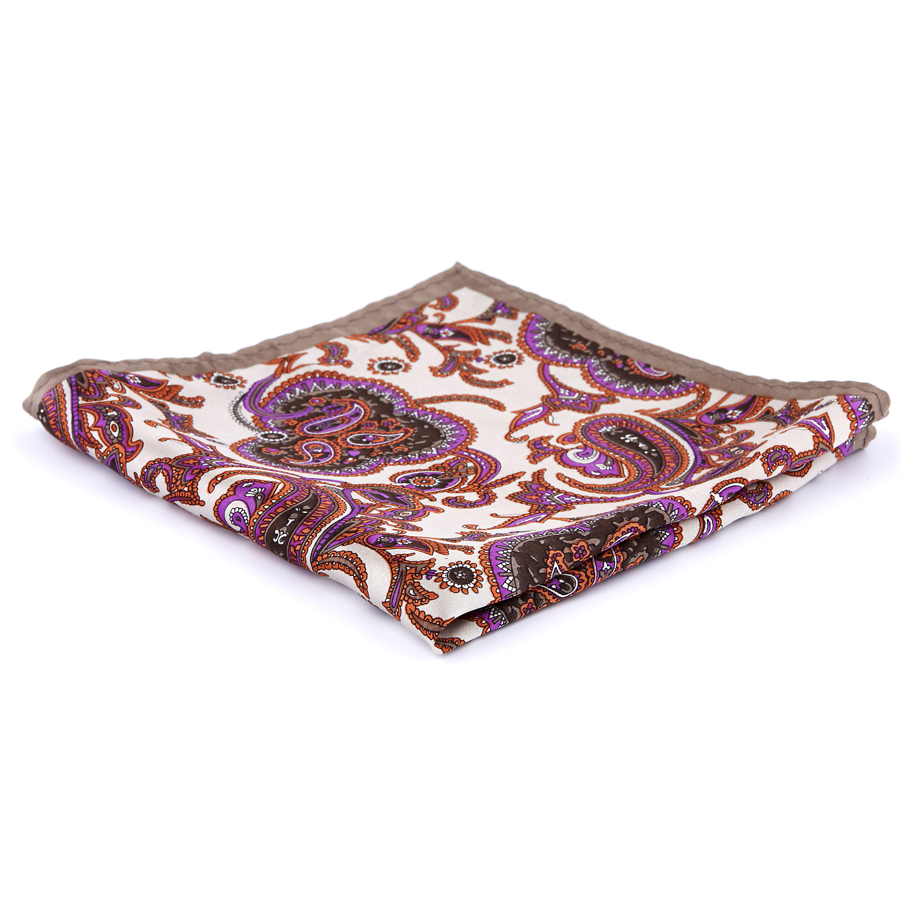 Pañuelo de bolsillo de seda beis barroco - 1