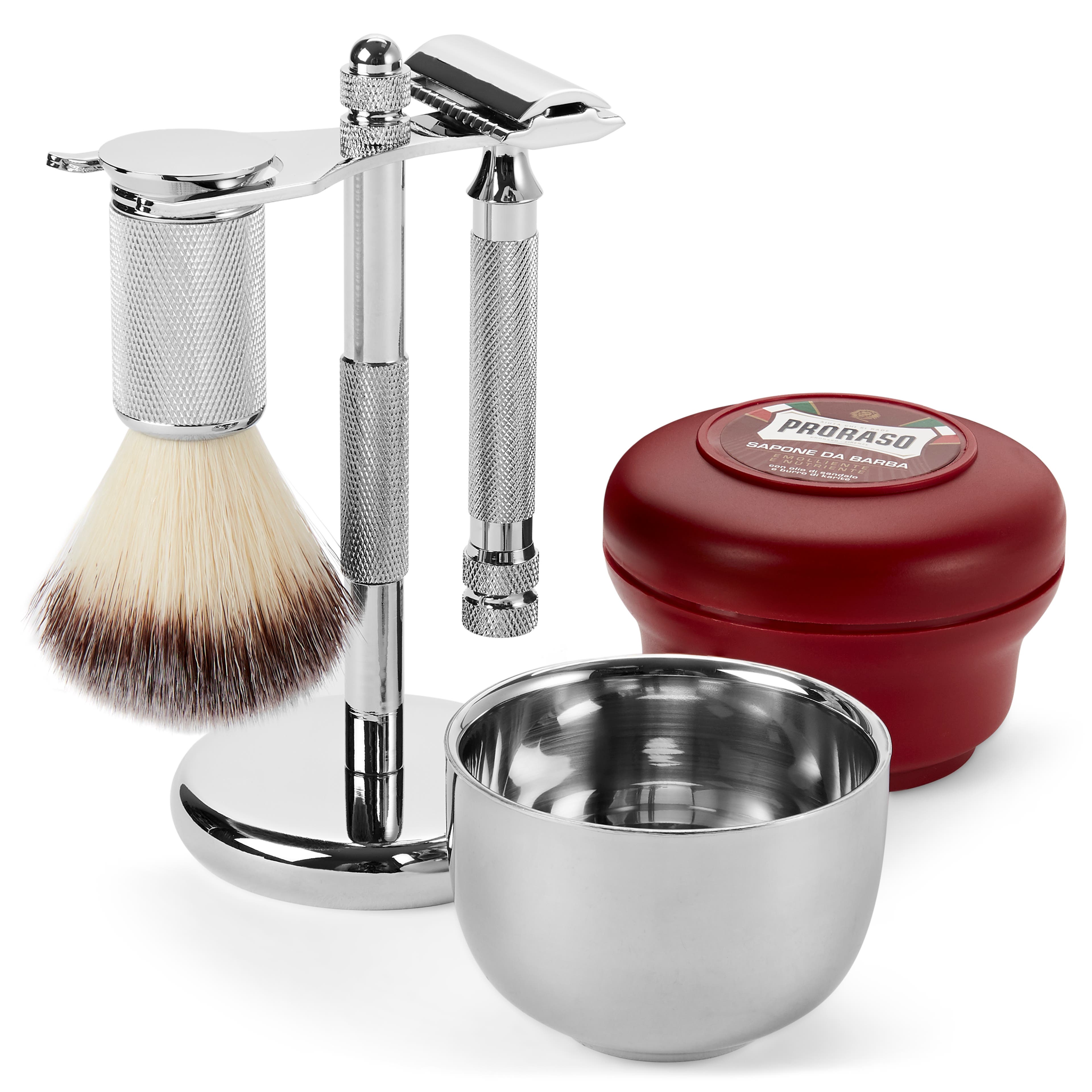 Essentials Synthetic Brush Shaving Set
