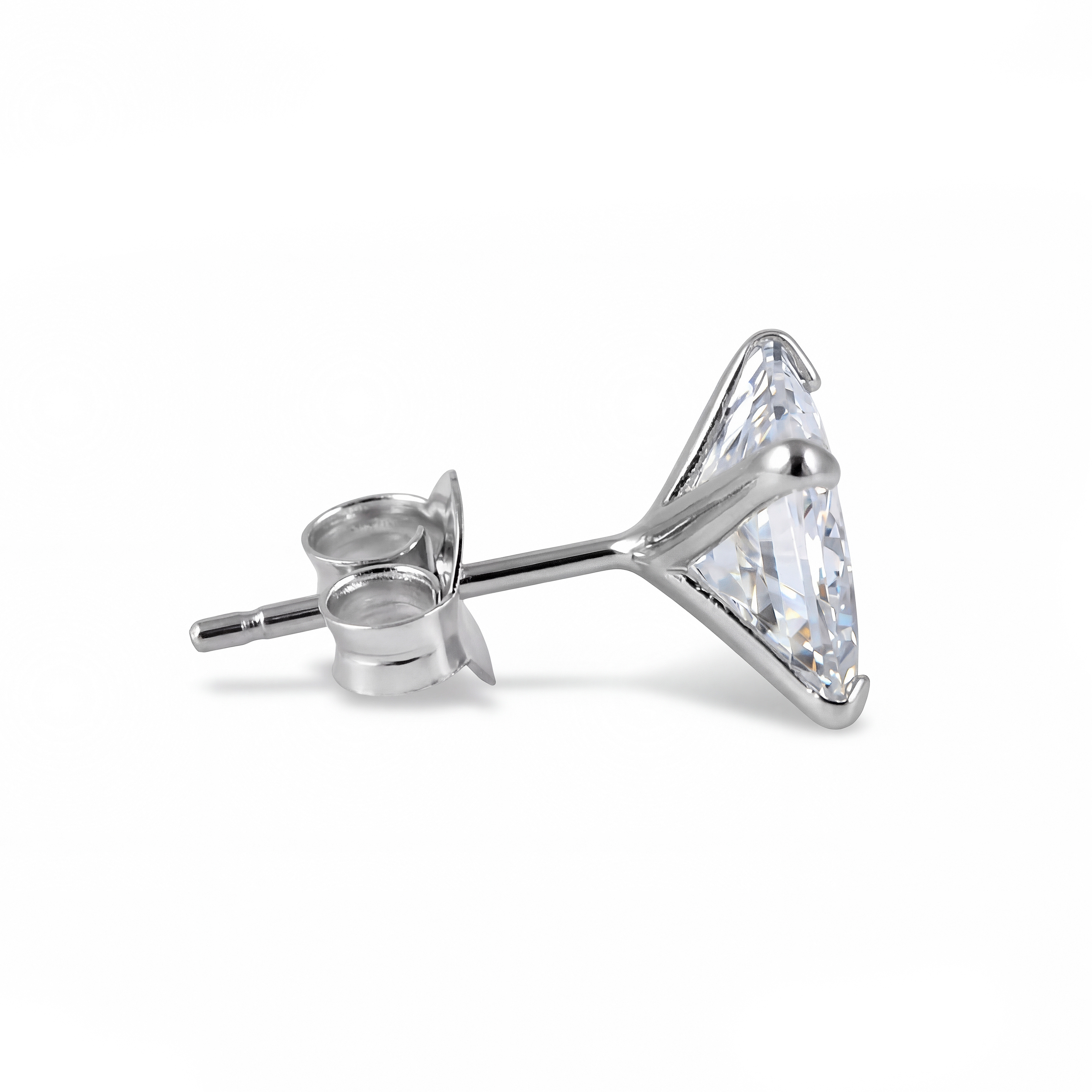 Lucid | 925 Sterling Silver 10mm Square Zirconia Stud Earring - 2