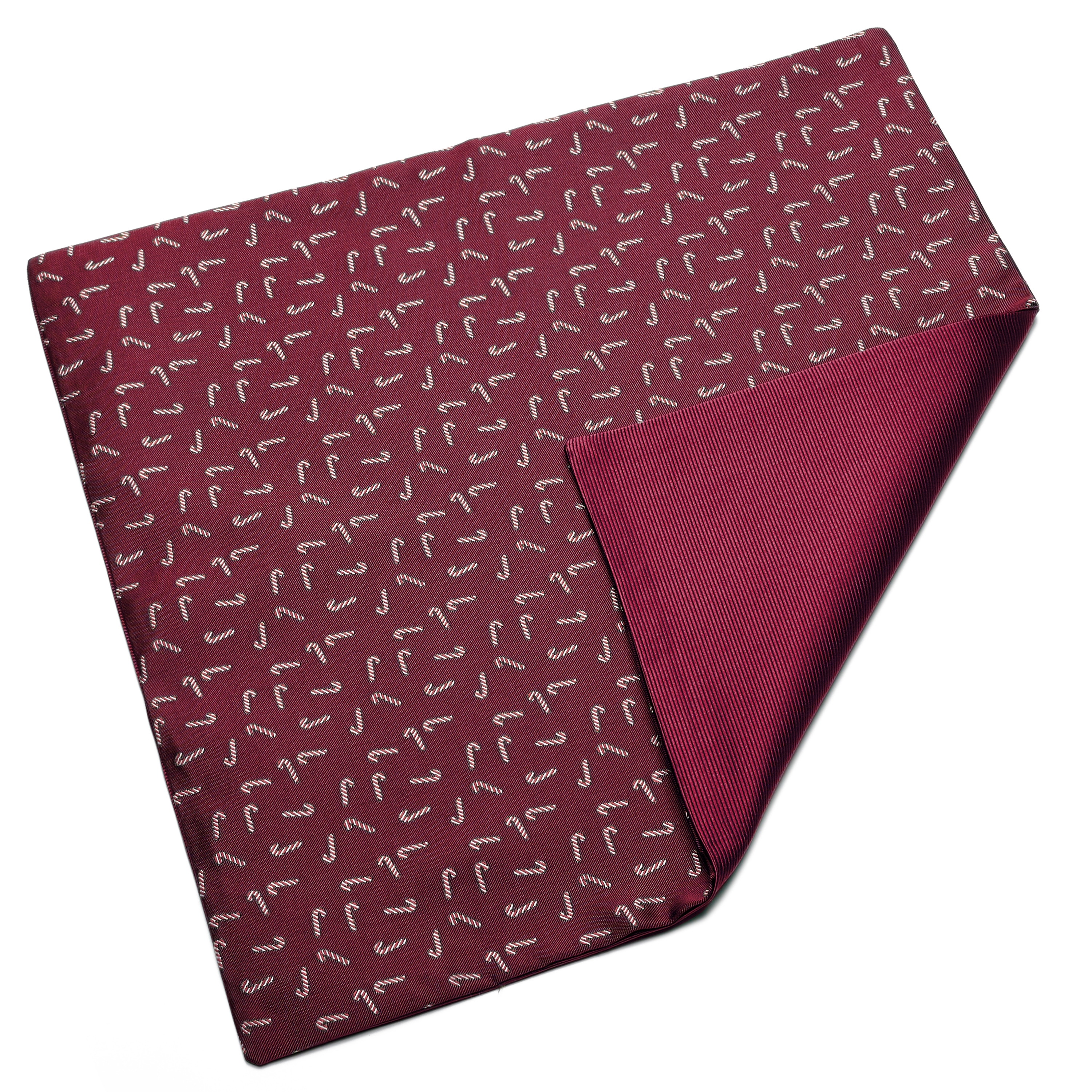 Burgunderrotes Weihnachts Einstecktuch Mit Zuckerstangen - 4