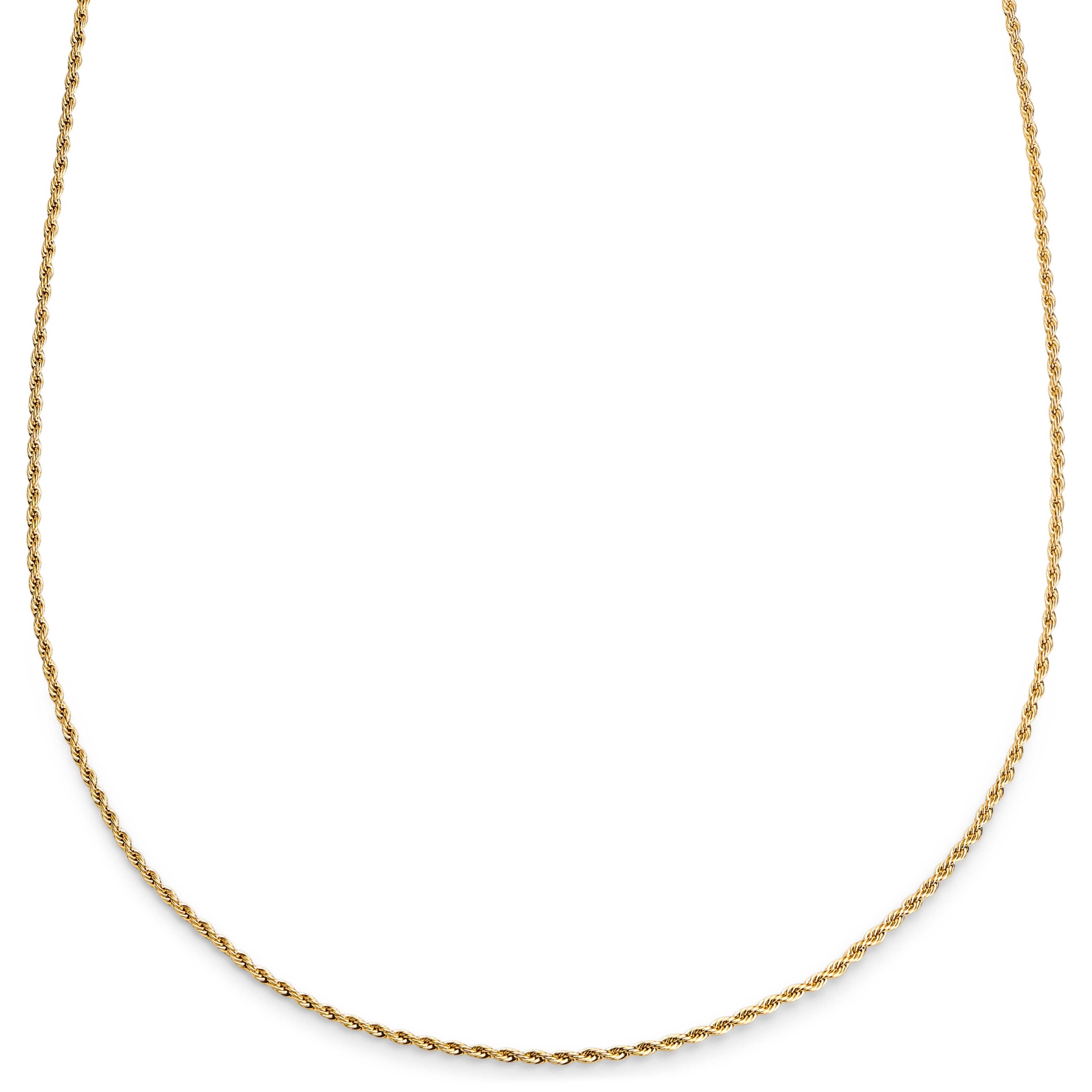 Essentials | 2 mm goldfarbene Seilkette (Rope Chain) Halskette