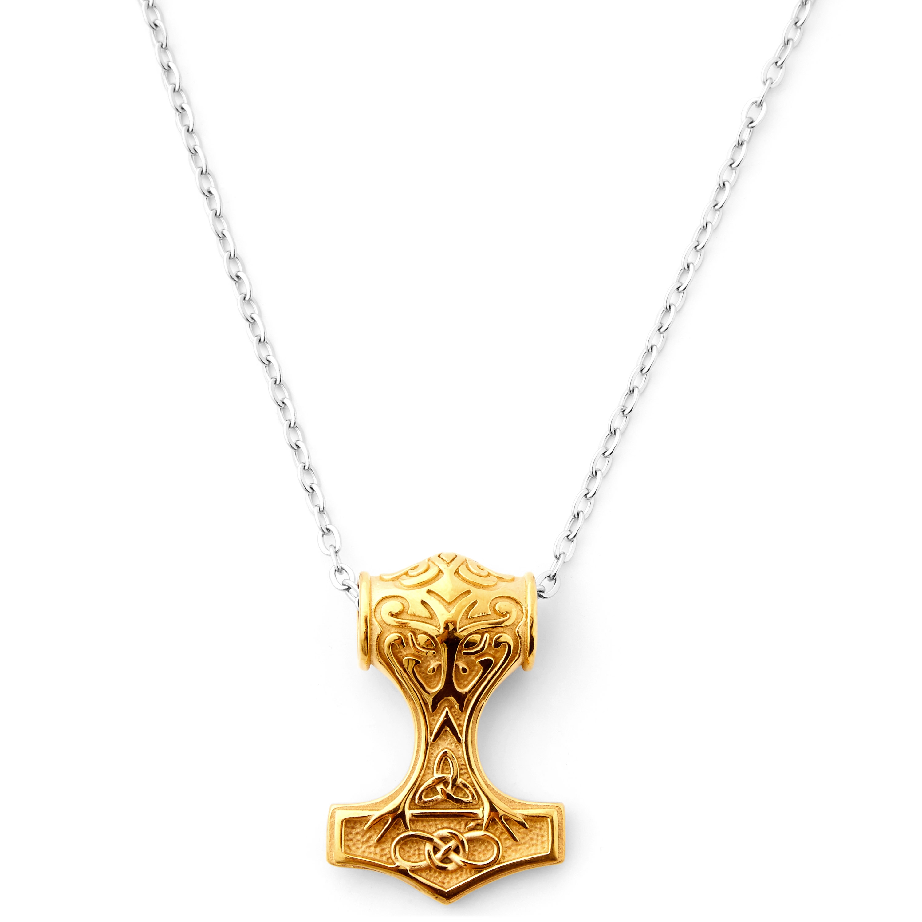 Gungneer Norse Mjolnir Thor Hammer Amulet Pendant Asatru Stainless Steel  Necklace | Amazon.com